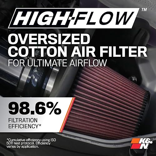 Miniatura 4 de K&N Sistema de admisión de aire frío Filtro de aire de alto flujo, aumento del rendimiento y remolque Compatible con Dodge 2003-2007RAM 2500,3500,