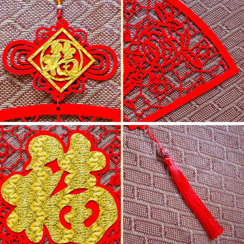 Red Chinese Knot Tassel New Year Decoration Handmade Crafts for Chinese Spring Festival Flocking Cloth Home Decor Chinese Knotting