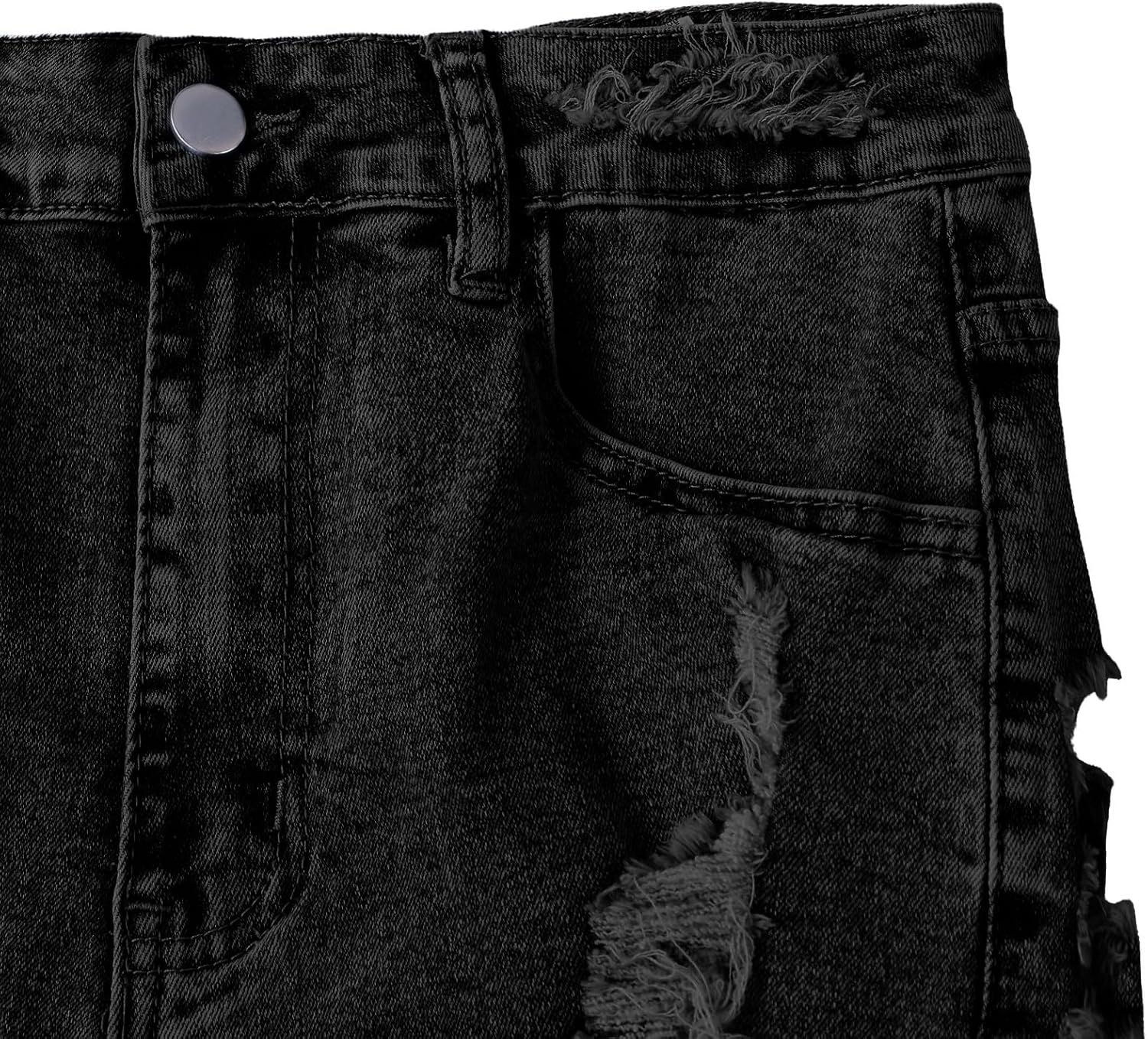 SOFIA'S CHOICE Women's Ripped Distressed Denim Shorts High Waisted Stretchy Skinny Mini Jean Shorts