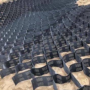 Geogrid Roll Geocell, Garden Shed Base Kit Driveway Grids Honeycomb Gravel Grids, Eco Paving Bases for Protection Against Landslides Size 4x5M/13.1x16.4FT