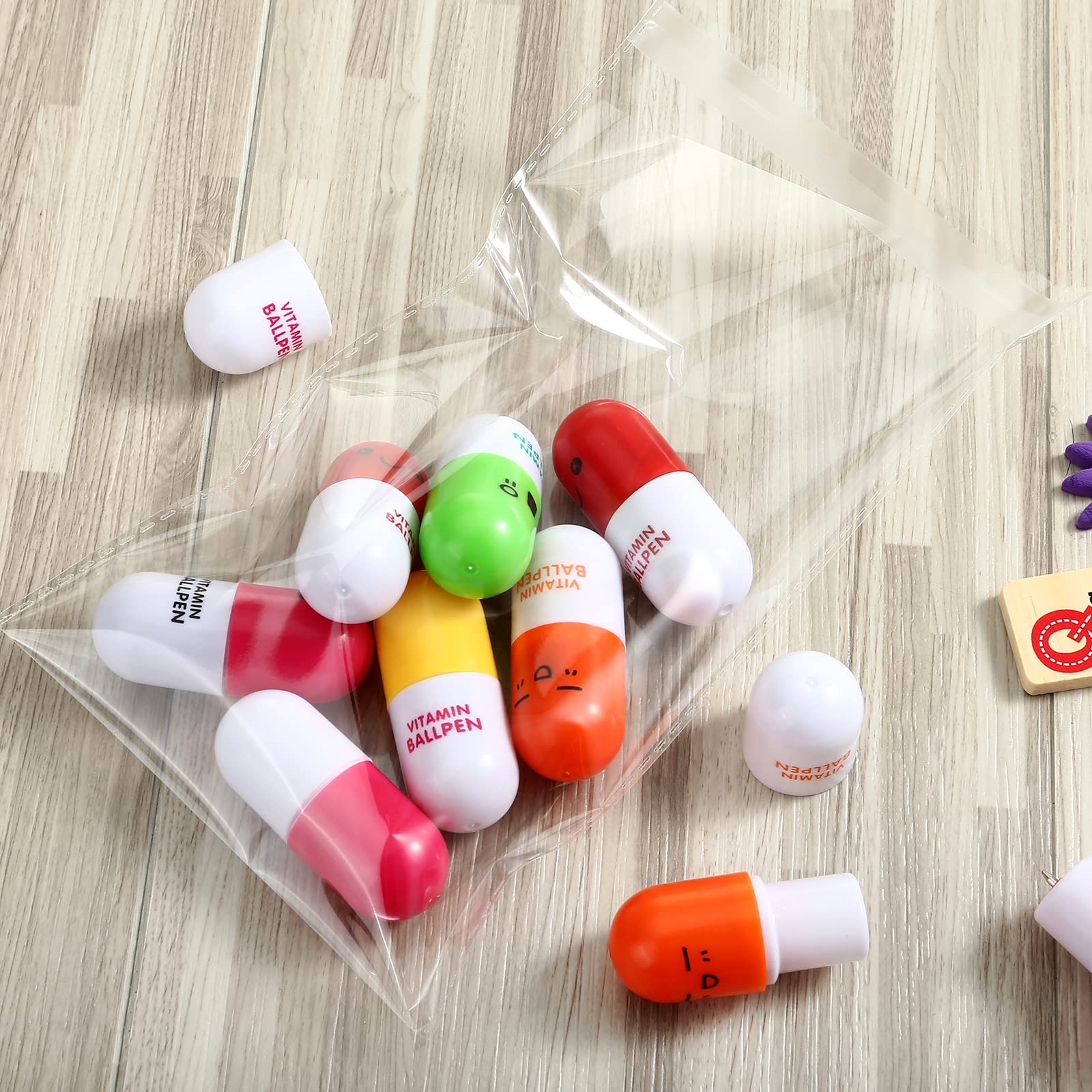 Luter Lot De 200 Sacs Autocollants En Cellophane Transparent à Pois Et