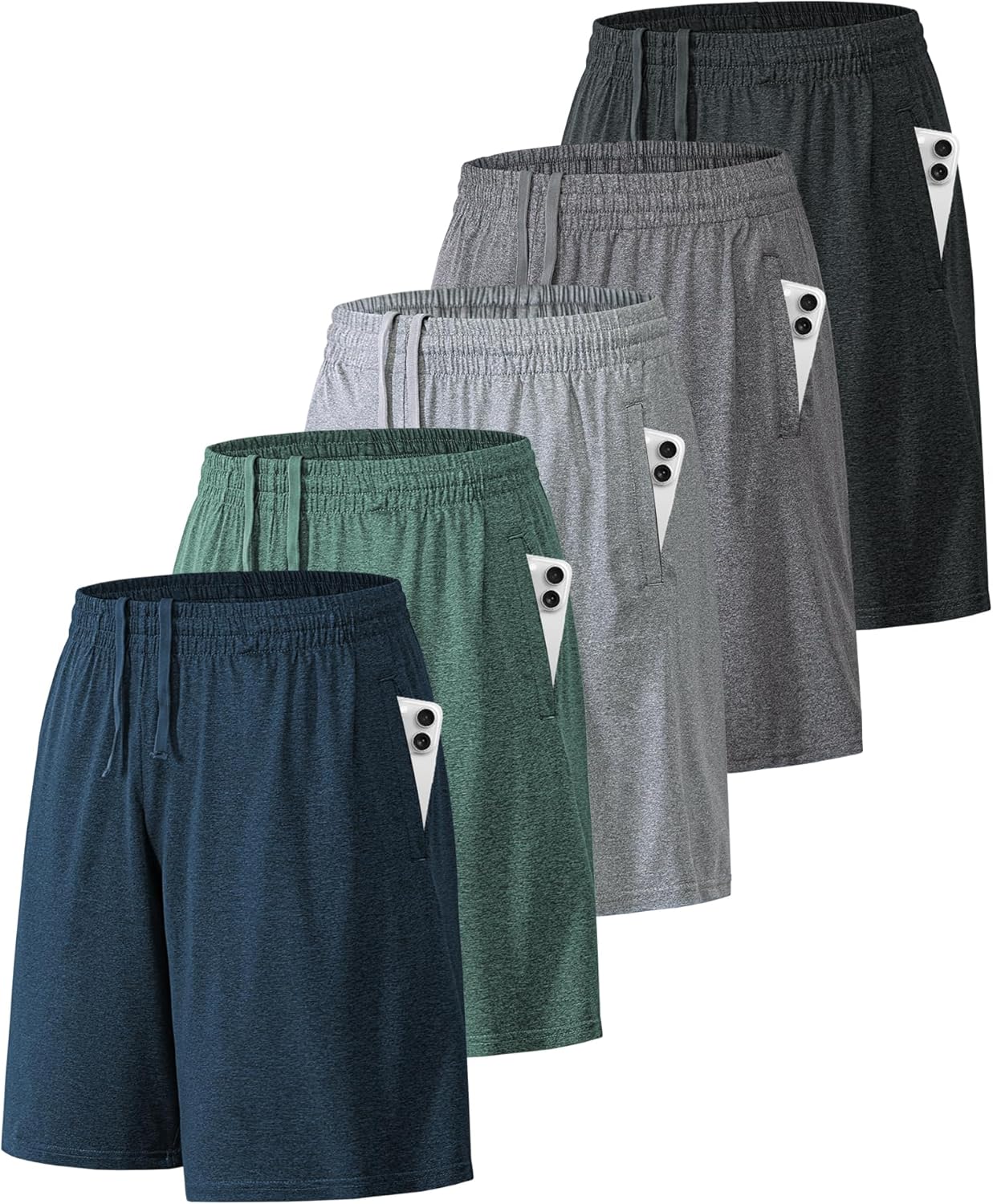 BALENNZ Athletic Shorts for Men with Pockets and Elastic Waistband Quick Dry Activewear