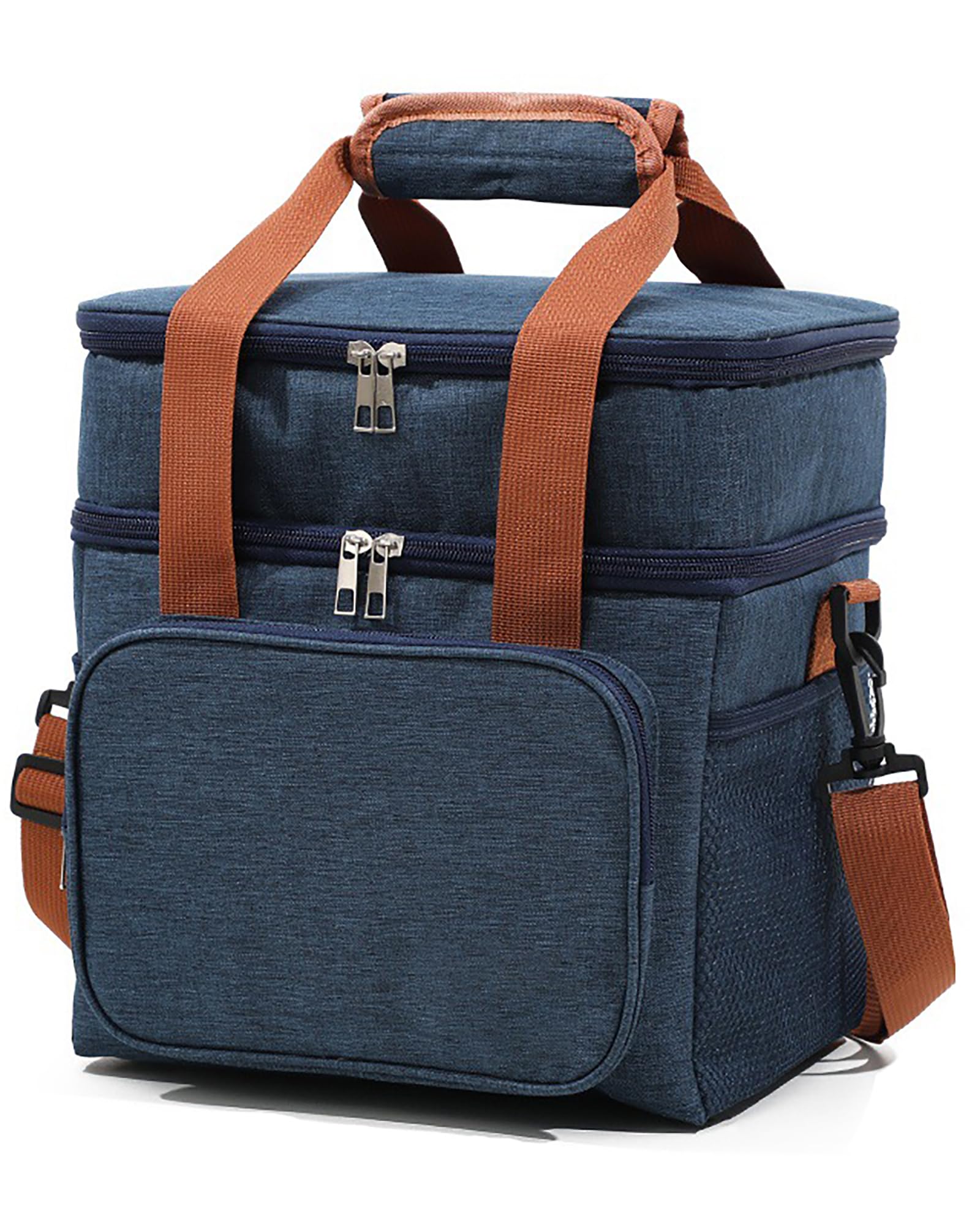Insulated Lunch Bag for Women for Work Thermal Lunch Tote Bags for Adult Men Kids Lunch Cool Bag Water-Resistant Leak-Proof for School Camping (Navy Blue-Double) — image 1