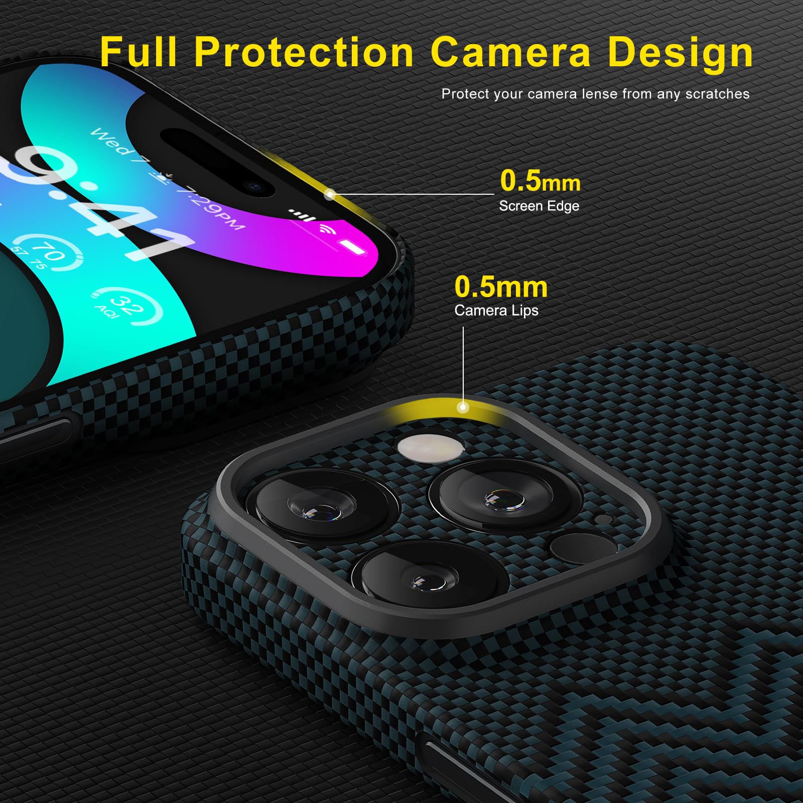 memumi Aramid Fiber for iPhone 16 Pro Case Wavy Texture - Image 4