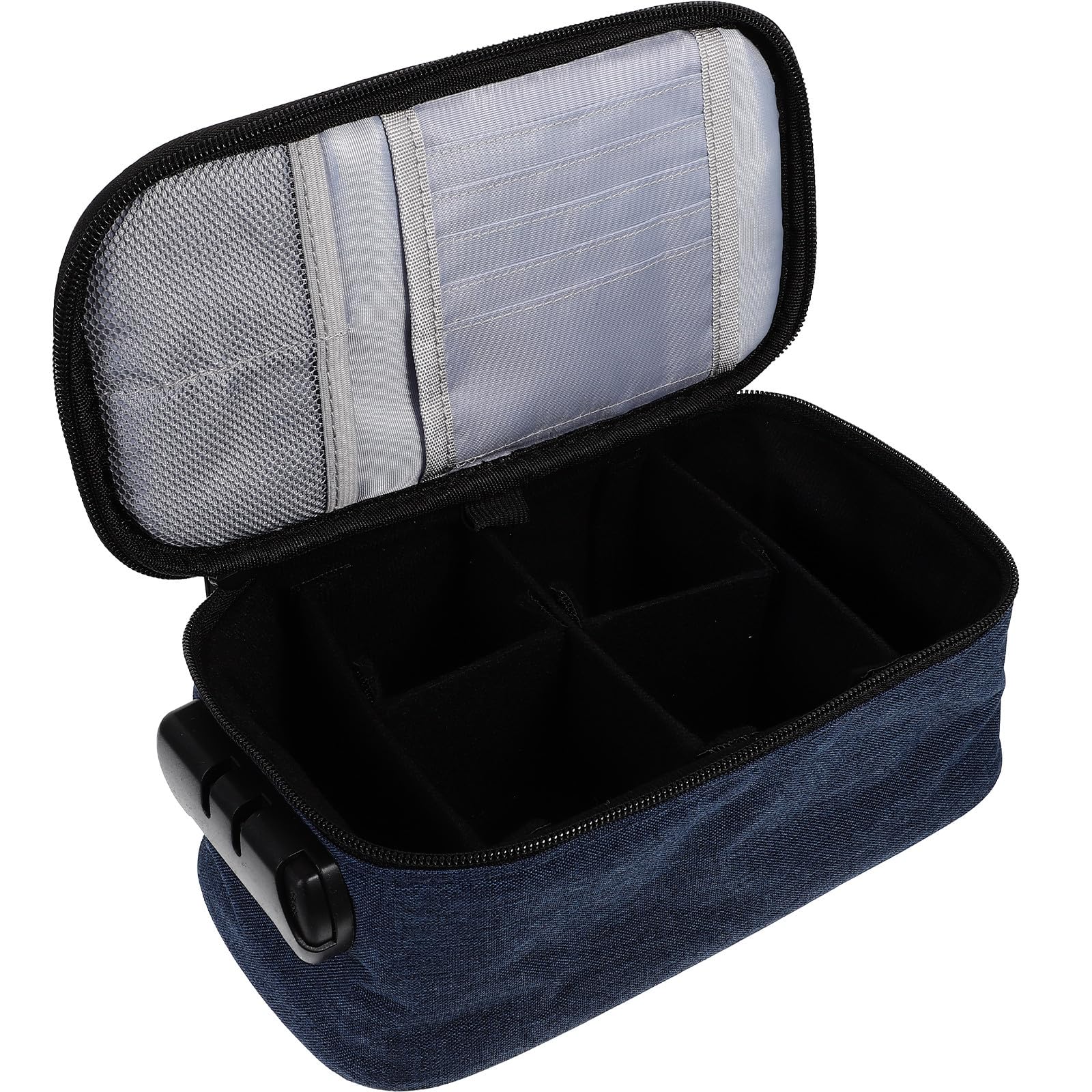 Borsa Porta Trucchi da Viaggio Oxford Blu, Scomparti Multipli e Protezione della Privacy, per Party e Uso Domestico, Portatile per Donne e Ragazze