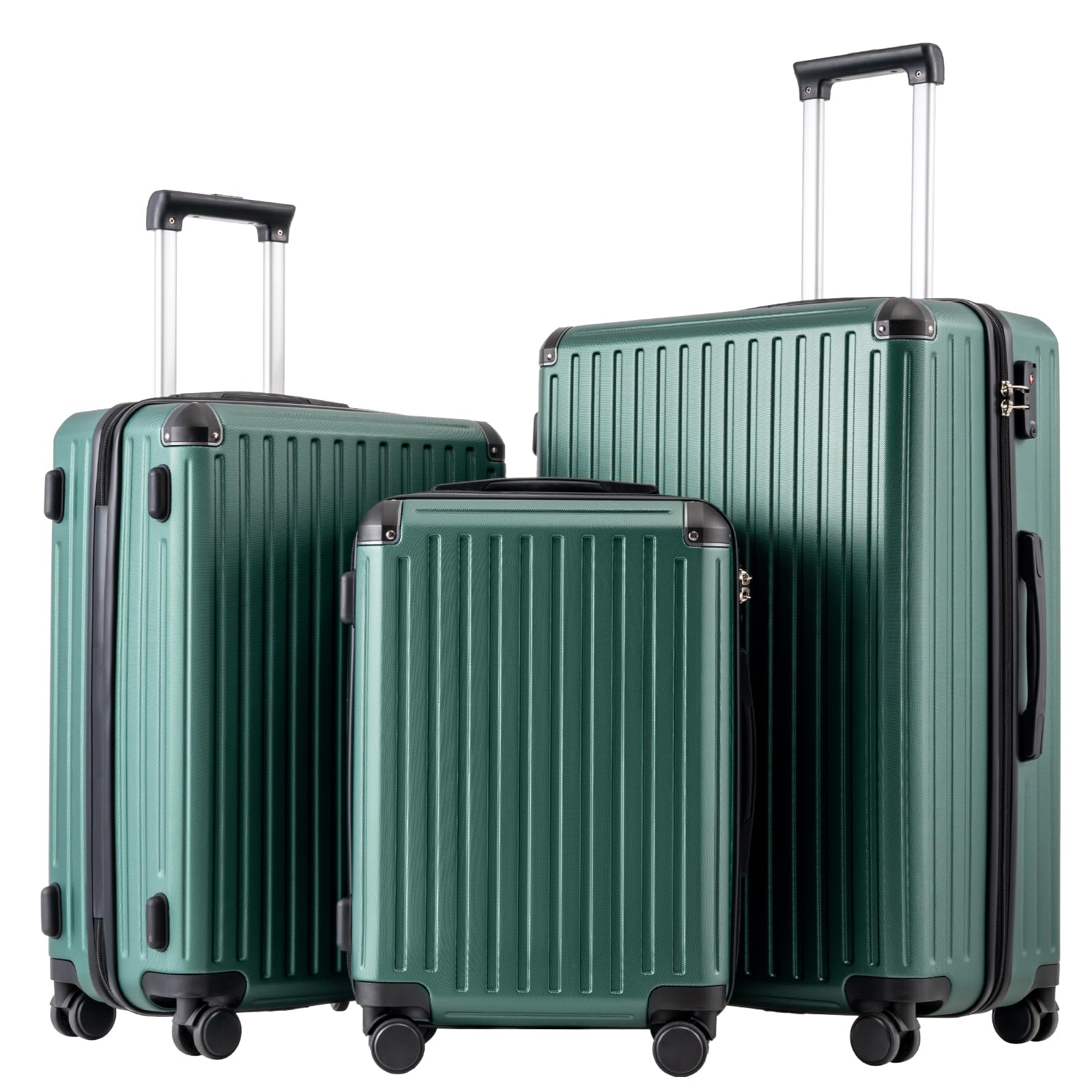 COOLIFE Koffer Trolley-Koffer Hartschalen-Koffer Rollkoffer Reisekoffervon ABS-Material mit TSA-Schloss Teleskopgriff und 4 Zwillingsrollen