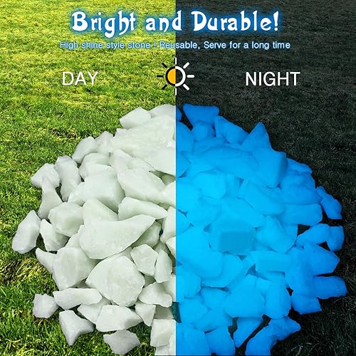 Miniatura 2 de Wesiti Grava que brilla en la oscuridad, decoraciones de rocas fluorescentes que brillan en la oscuridad, rocas decorativas para acuario, piedras de