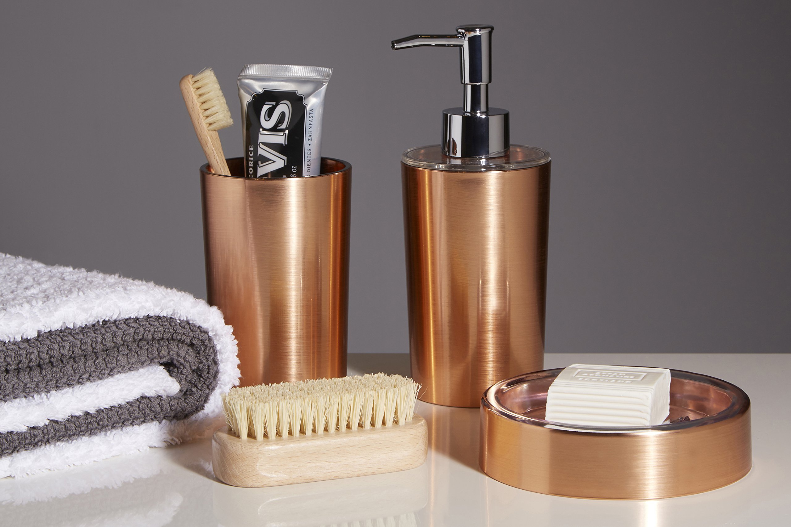 Shine Soap Dispenser - Rose Gold, 7 x 8 x 18 cm - Image 3