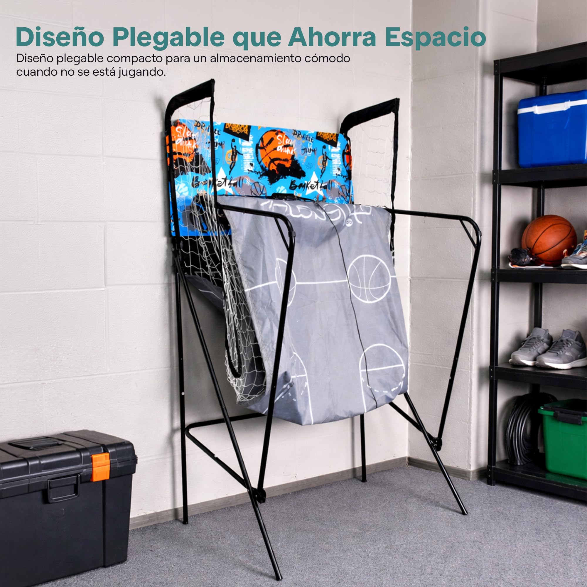 SereneLife juego baloncesto, Marcador LED digital, Plegable, Para niños y Adultos, Ideal para interiores y exteriores