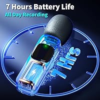 Vista 7 de Micrófono inalámbrico Lavalier Clip en Micrófono - Micrófonos recargables 4 en 1 con clip magnético para grabación de video Micrófono ajustable