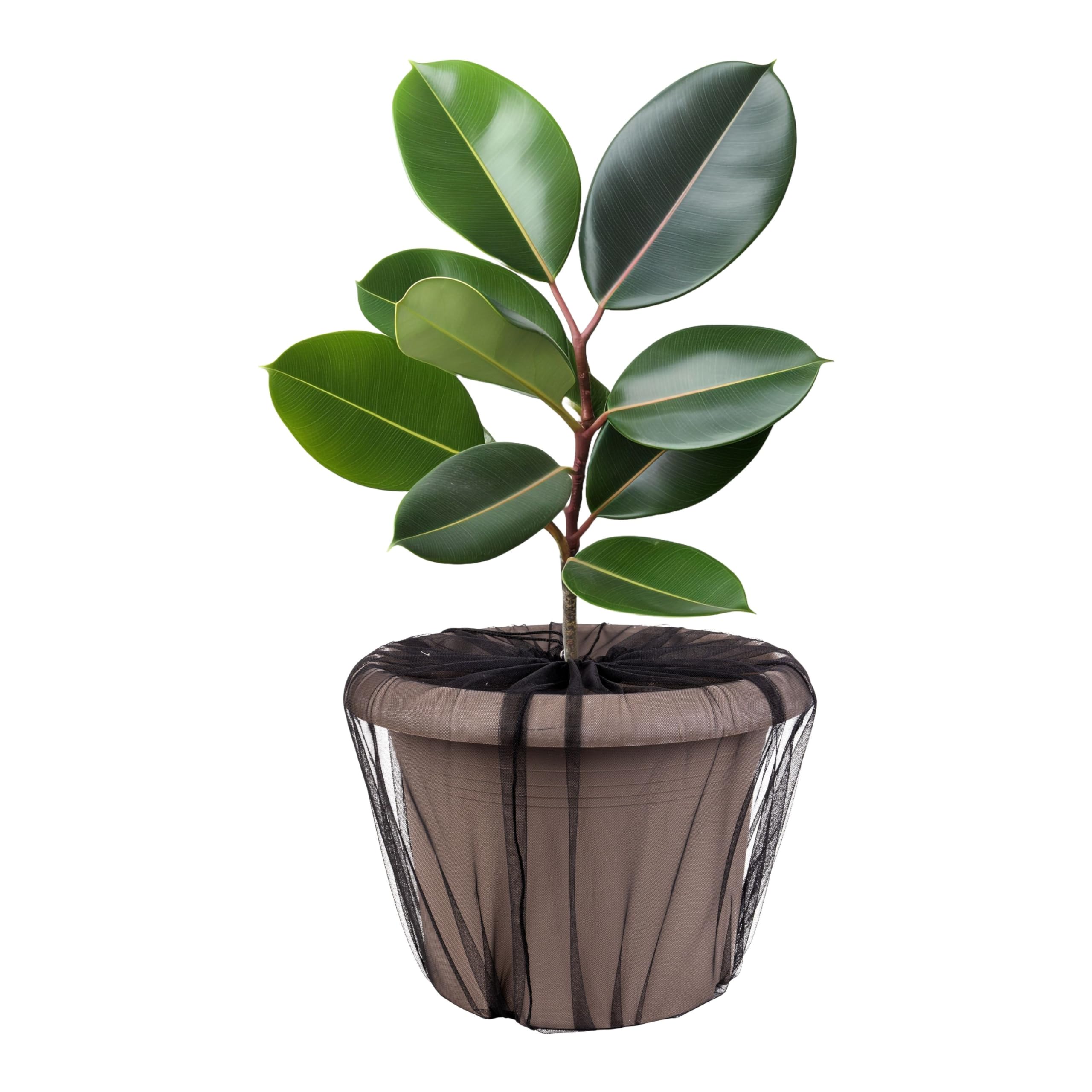 Sécurité Enfants pour Plantes d'intérieur, 2 pcs, pour Pots de Fleurs jusqu'à Ø 30 cm, en Nylon Noir, Filet de Protection des Plantes sécurité bébé Contre la Terre, Les Engrais