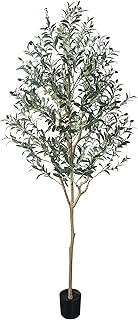 Phimos Artificial Olive Tree Tall Fake Potted Olive Silk Tree with Planter Large Faux Olive Branches and Fruits Artificial Tree for Modern Home Office Living Room Floor Decor Indoor (6.23FT)