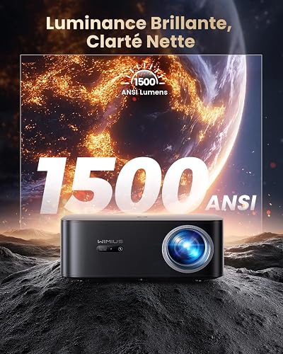 Projector【1500 ANSI/Google TV/Netflix Ready】WiMiUS 4K Projector for Bedroom Full HD 1080P, Auto Focus/Keystone, WiFi 6 & Bluetooth Smart Outdoor & Indoor Home Cinema Projectors - 3