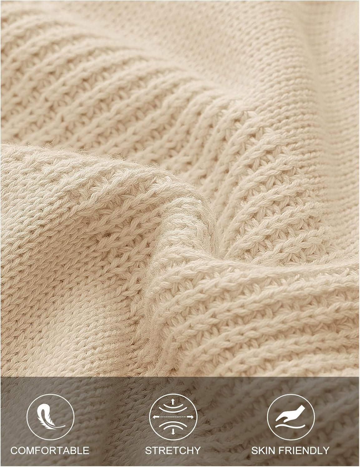 MEROKEETY Women's 2025 Fall Long Sleeve Sweaters Tops Casual Crochet V Neck Loose Pullover Knit Shirts - Image 4