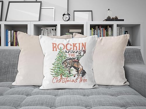 Miniatura 3 de Decoración de Navidad occidental, fundas de almohada de Navidad de 18 x 18 pulgadas, decoración de Navidad occidental, fundas de almohada