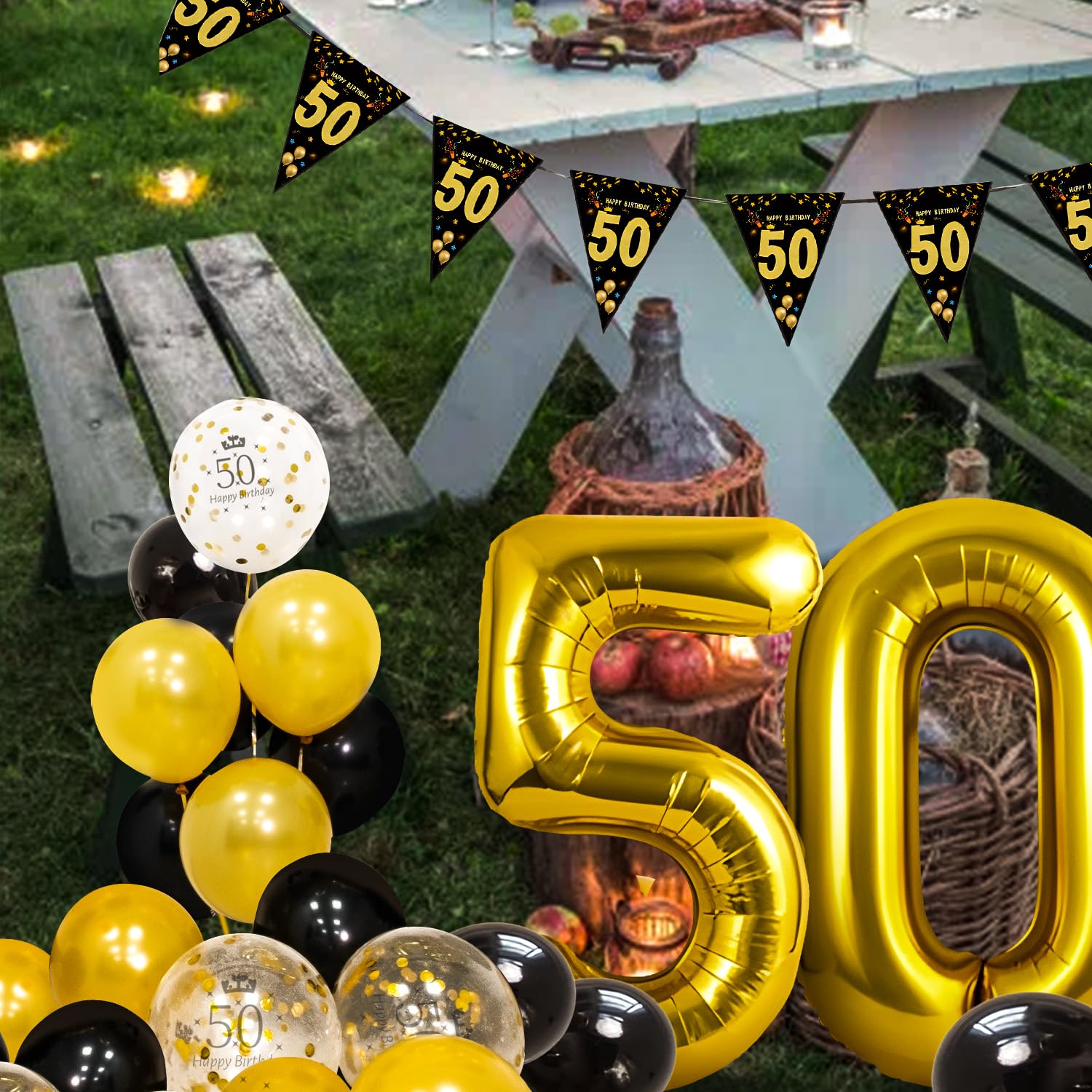 Konfetti-Set Für 50. Geburtstag – 65 G Mit Gold, Silber, Schwarz, Pailletten & Sternen Für Partydeko