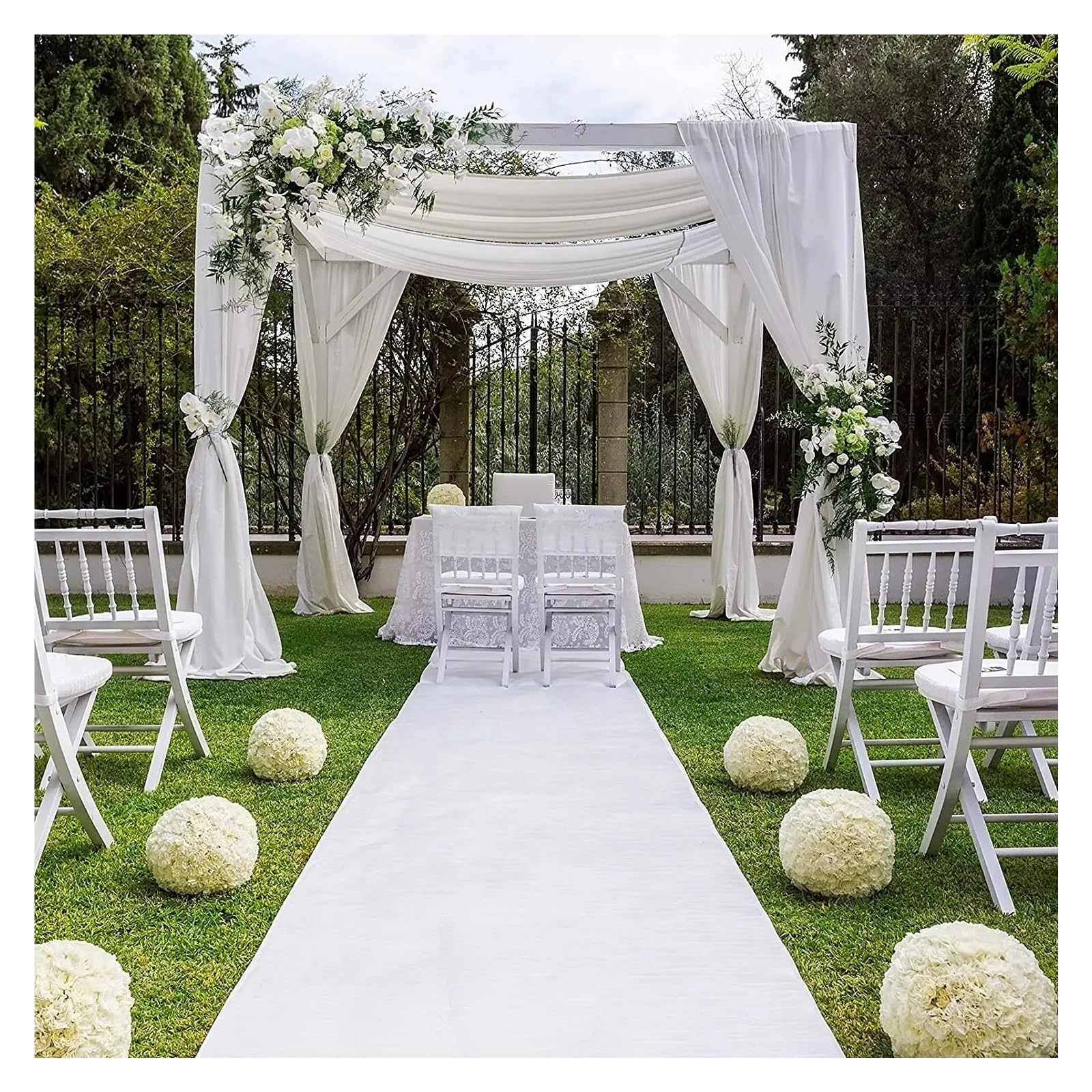 Tappeto Per Navata Nuziale Tappeto bianco for matrimoni antiscivolo for corridoio, hotel, banchetto, celebrazione, evento, cerimonia, festa, palcoscenico(6M)