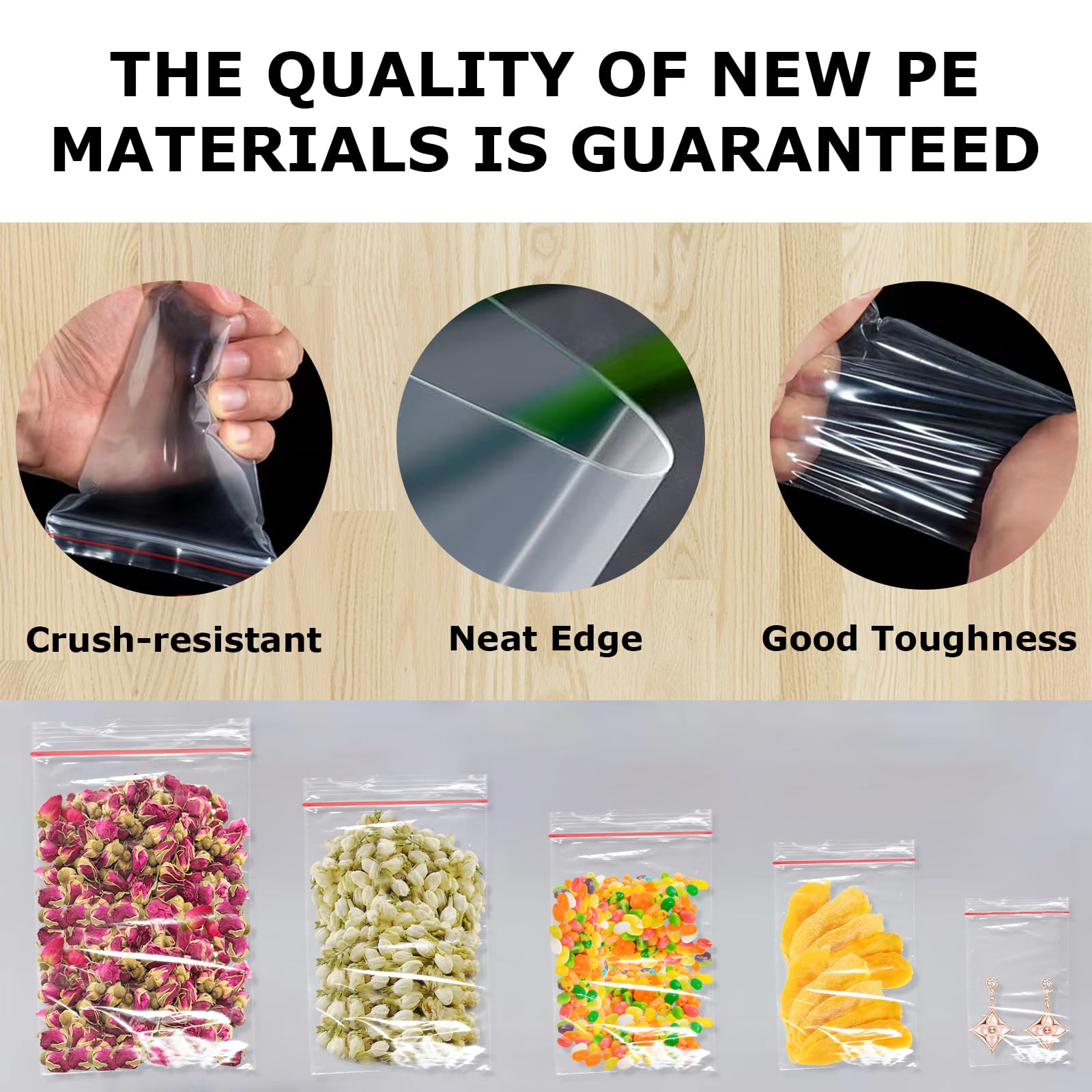 DERAYEE 20pcs Sac De Voyage Etanche Zippé,Transparent Et Réutilisable,Sac De Rangement