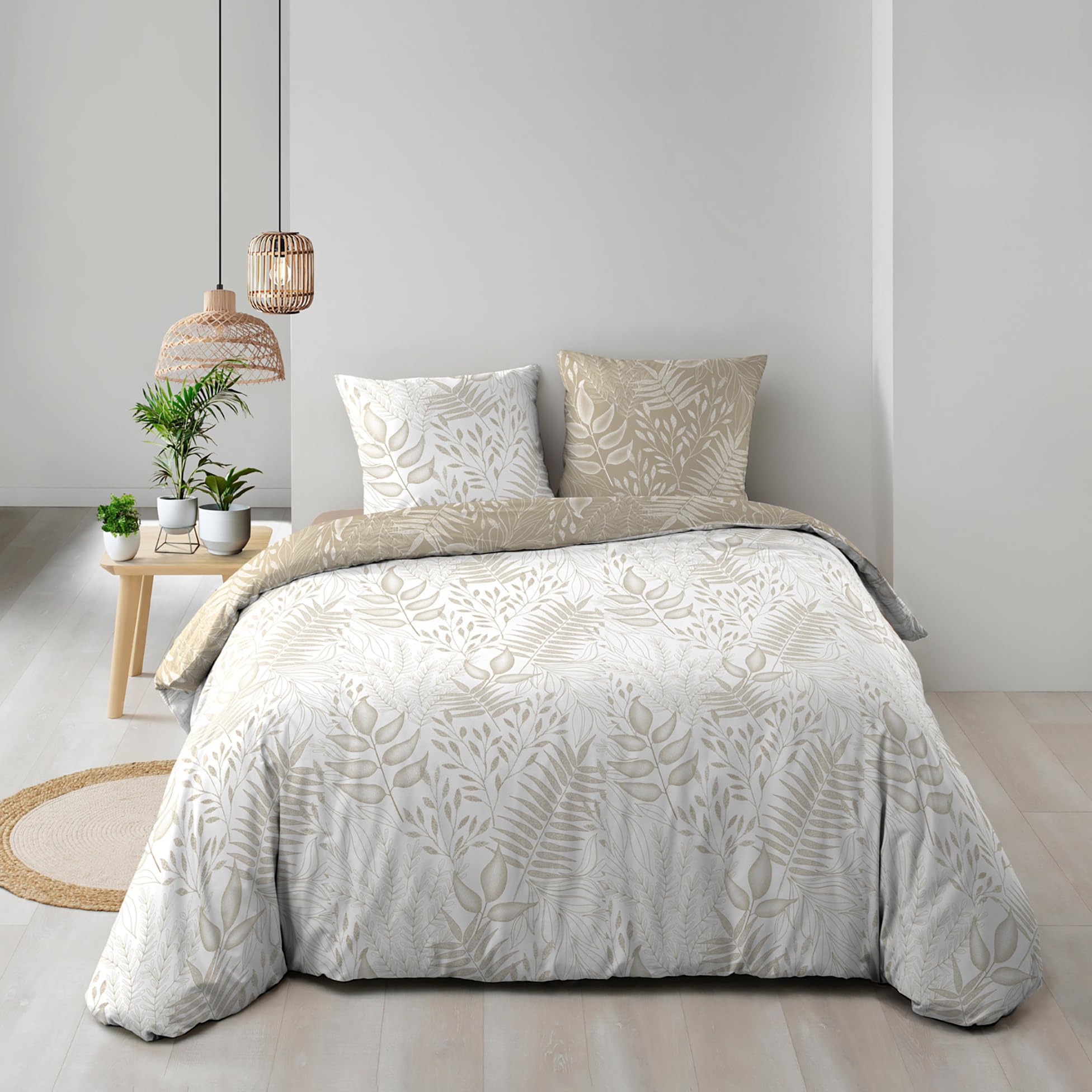 douceur d'intérieur, 3-częściowy zestaw (240 x 220 cm) Cassia, dwustronny - 100% bawełna