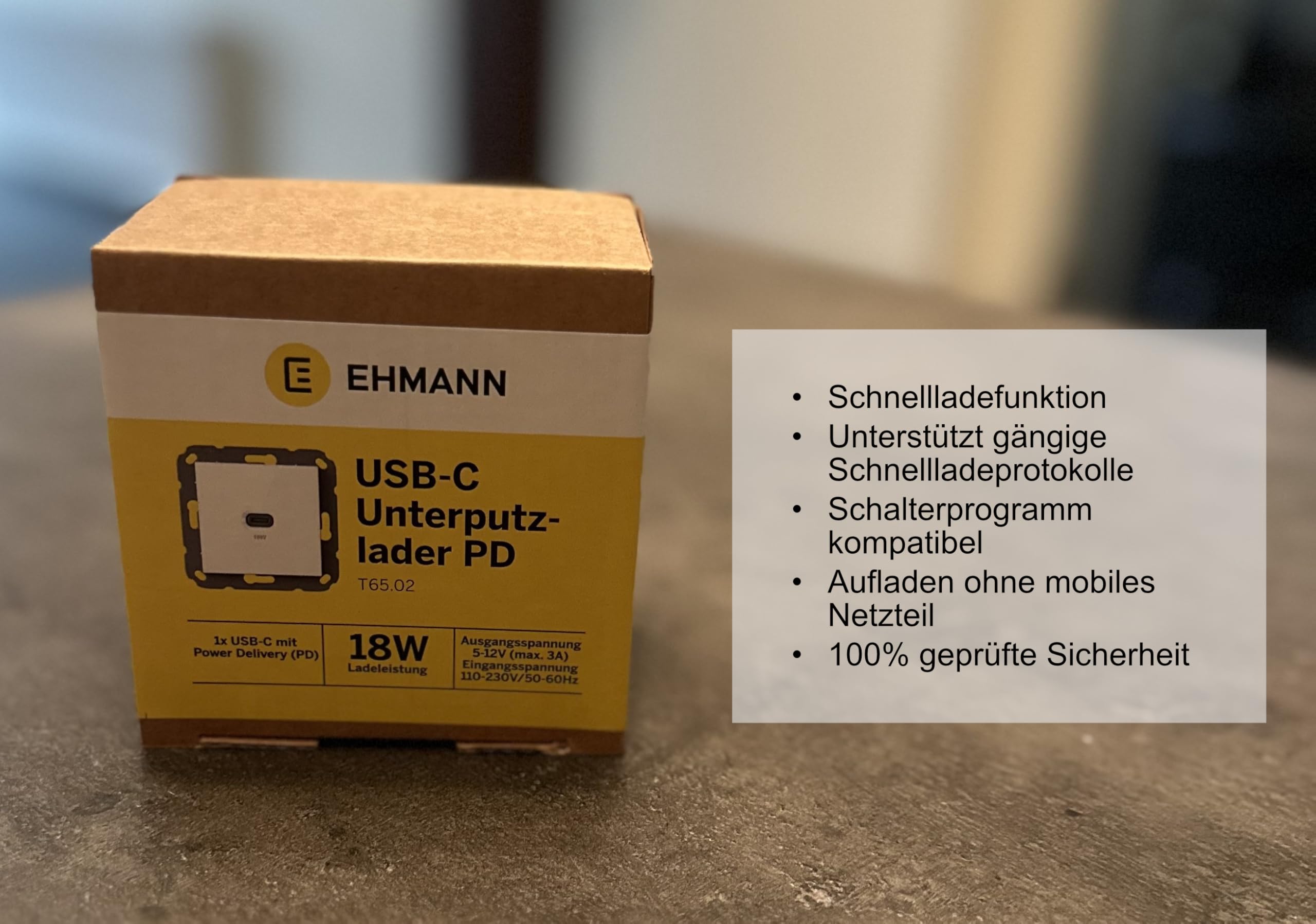 EHMANN Podtynkowa stacja ładująca USB z USB-C 18 Watt Charge