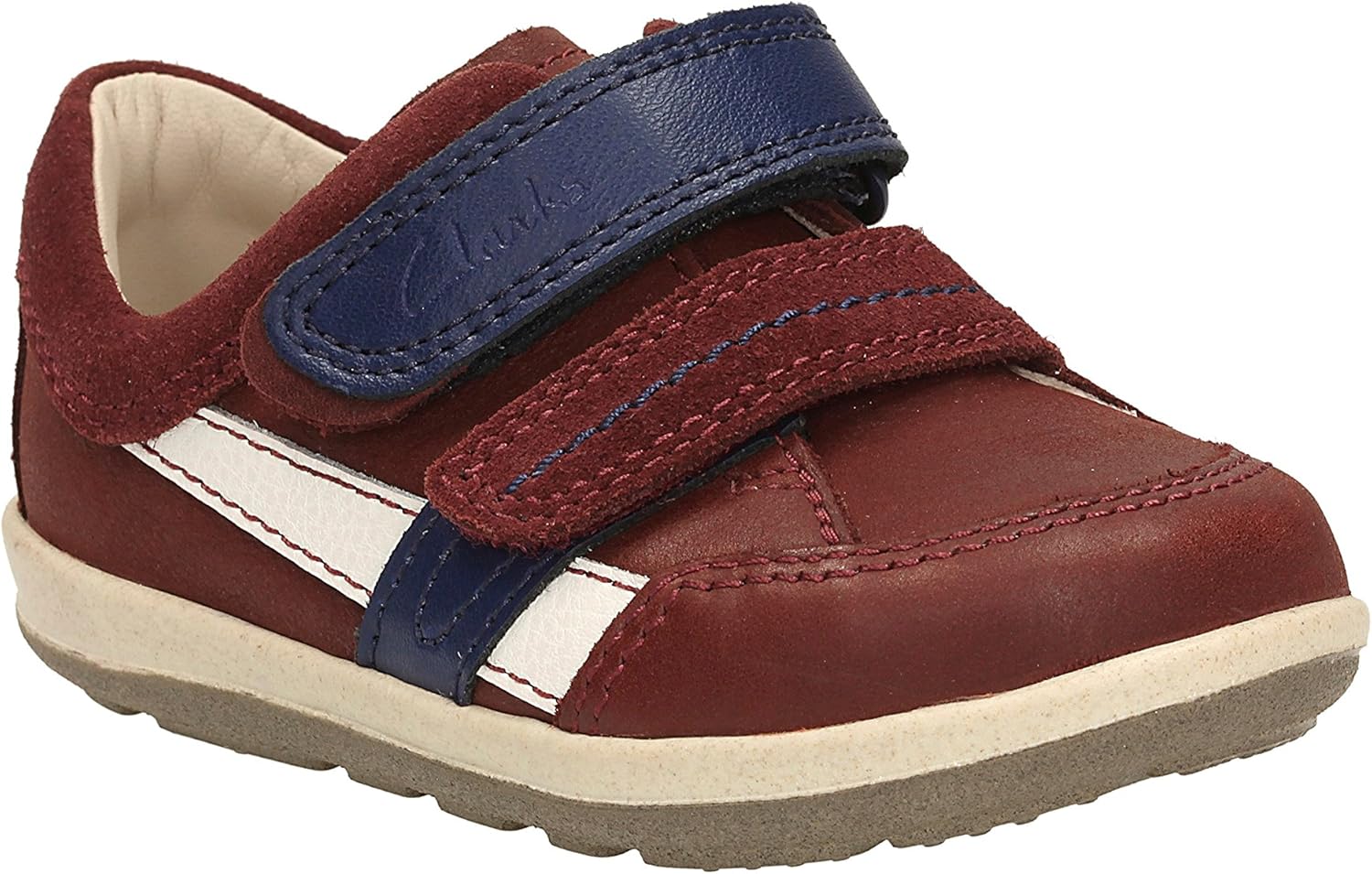 CLARKS Boys Shoes 4 UK Child Clarks SoftlyZakk Fst Brown Leather
