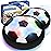 LED Hover Soccer Ball Boy Toys, Air Power Kids Training Ball Playing Football Indoor Outdoor Game, Birthday Gifts for Age 3 4 5 6 7 8-10 Years Old Boys Girls - Soccer (2PCS Black)
