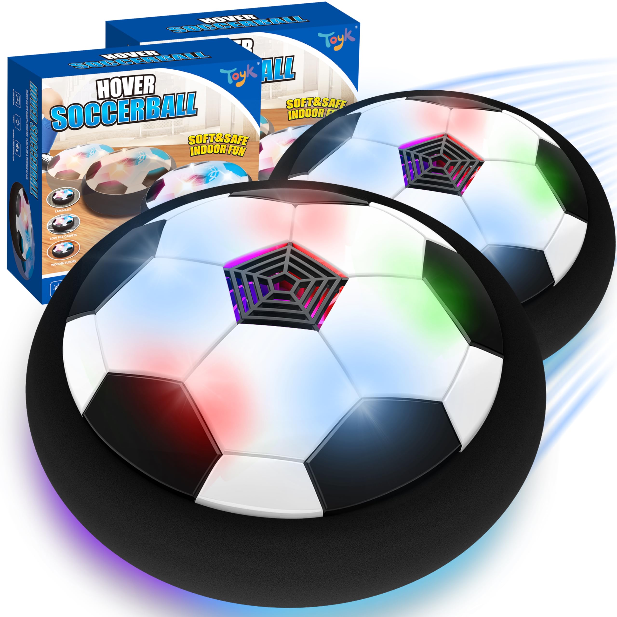 LED Hover Soccer Ball Boy Toys, Air Power Kids Training Ball Playing Football Indoor Outdoor Game, Birthday Gifts for Age 3 4 5 6 7 8-10 Years Old