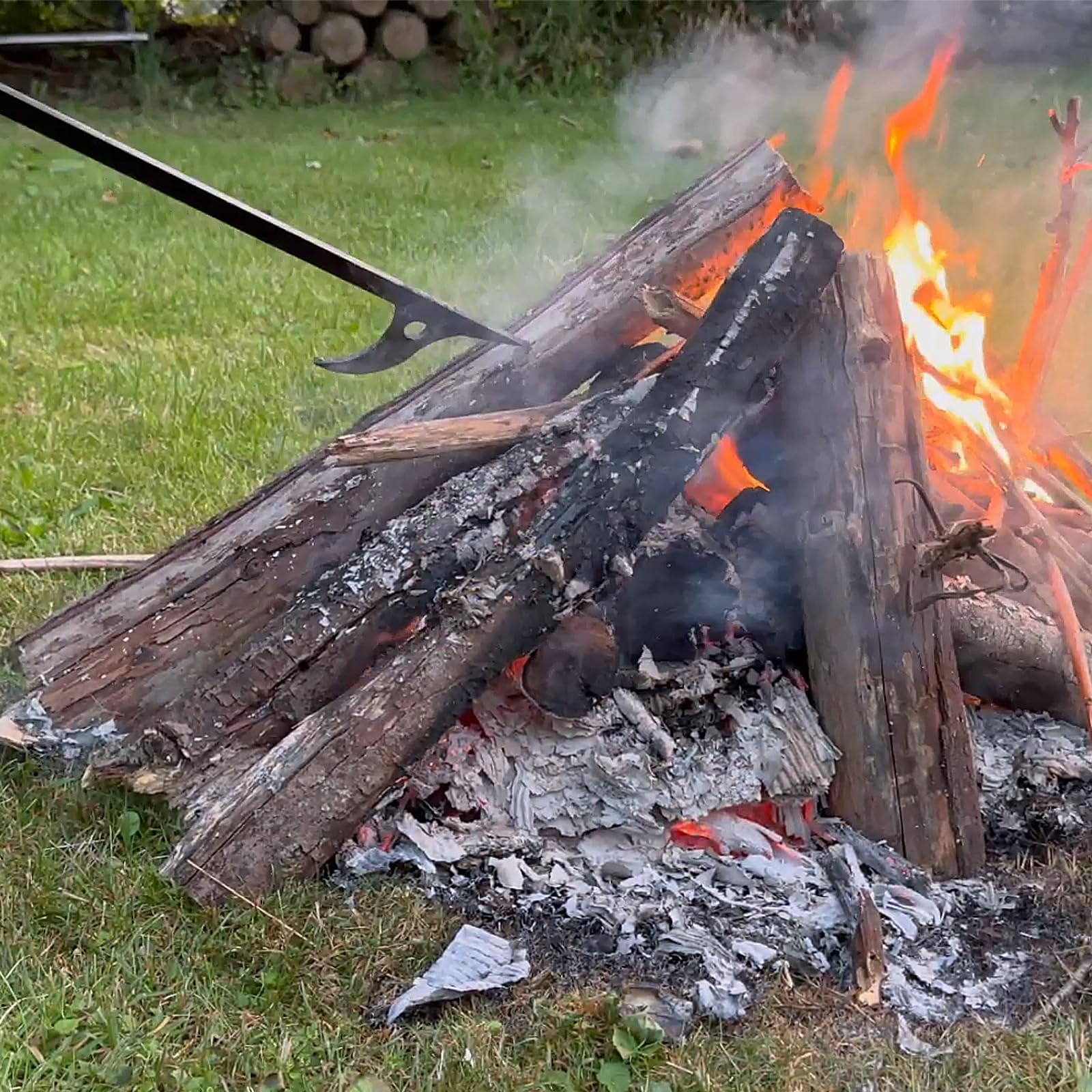 Heavy Duty Fire Tongs Set, 28 Inch Fire Poker And Log