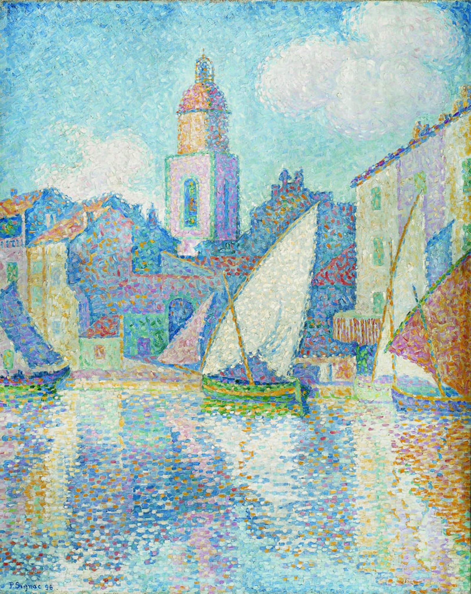 ARTXLXXBN Famous Painting Canvas Artwork Graffiti Print Steeple of Saint Tropez by Paul Signac Portrait Canvas Image for Home Decor 60x90cm