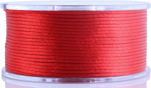 Vista 107 de KONMAY Cuerda de nailon negro de 0.024 in con estuche para pulseras, cordón de satén de nailon trenzado de 190 yardas para fabricación de joyas