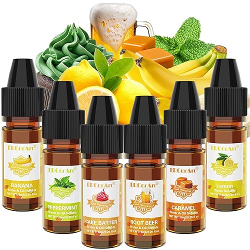 Aceite aromatizante para alimentos, sabores concentrados de caramelo, 6 aceites saborizantes líquidos para brillo de labios, masa de pastel, aceite