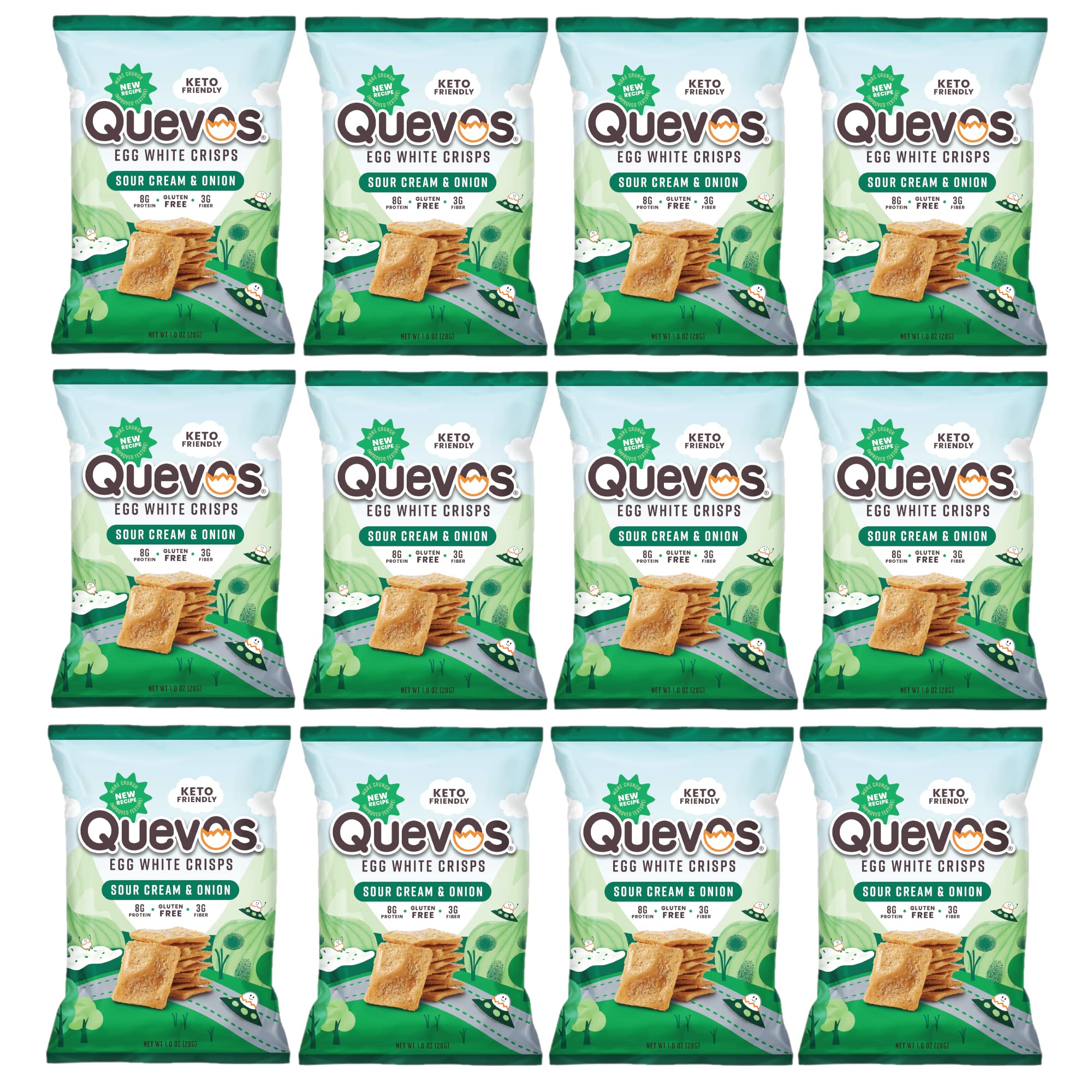Quevos Egg White Chips The Original Low Carb Egg Crisps, Crunchy