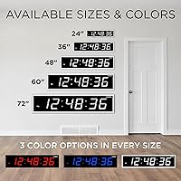 Vista 9 de Ivation Reloj LED digital grande de 24 pulgadas Reloj digital grande con pantalla multifunción – cronómetro, temporizador, alarmas, temperatura