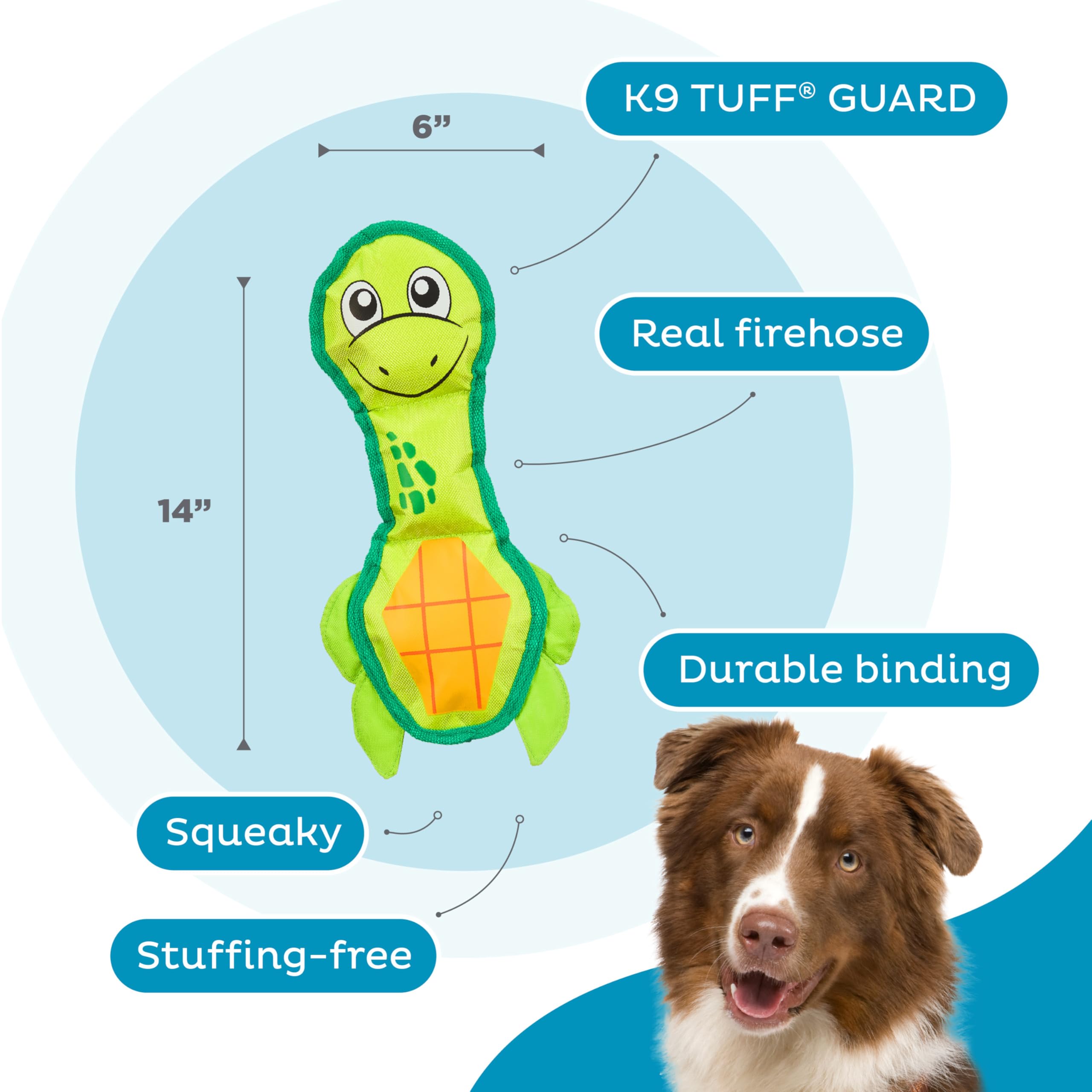 Pet Supplies : Outward Hound Fire Biterz Turtle Plush Firehose
