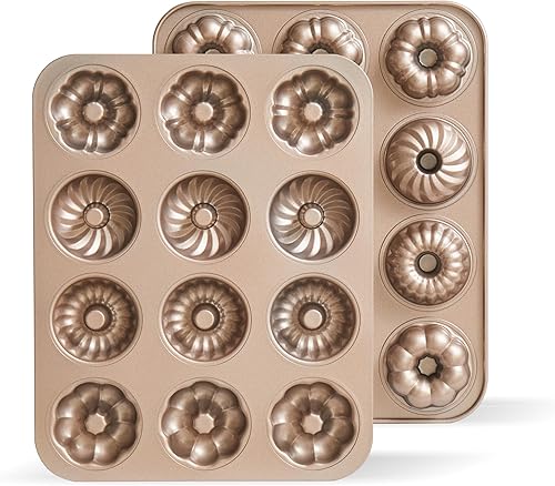Miniatura 2 de for Oven Baking, 3 * 4 Gold Cavity Non-Stick Pattern Doughnut Bakeware Tray