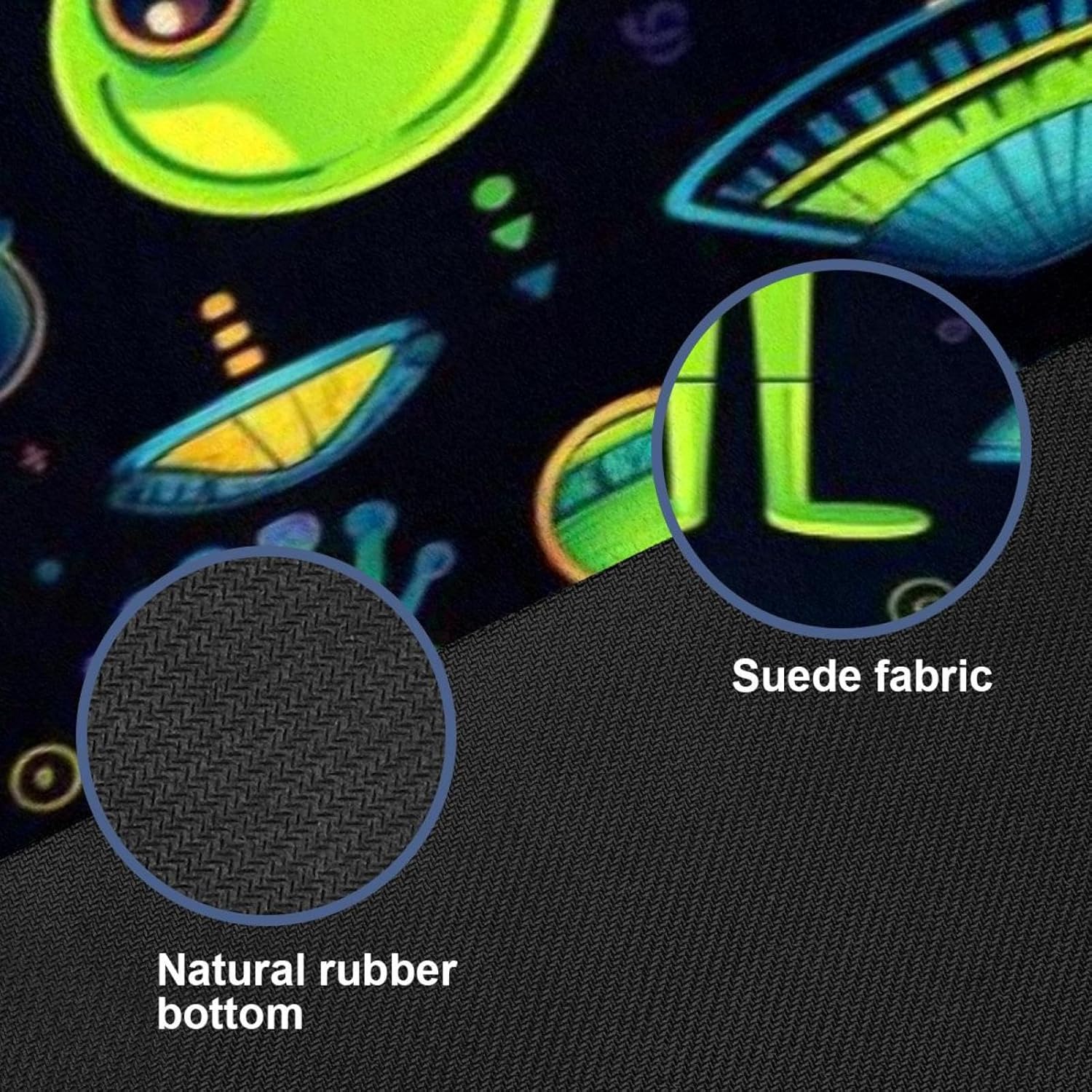 Yoga Towel, Outer Space Alien Pattern Non Slip Sweat Absorbent Hot Yoga Mat Towel for Hot Yoga, Pilates and Fitness - 72.8" x 26.8"