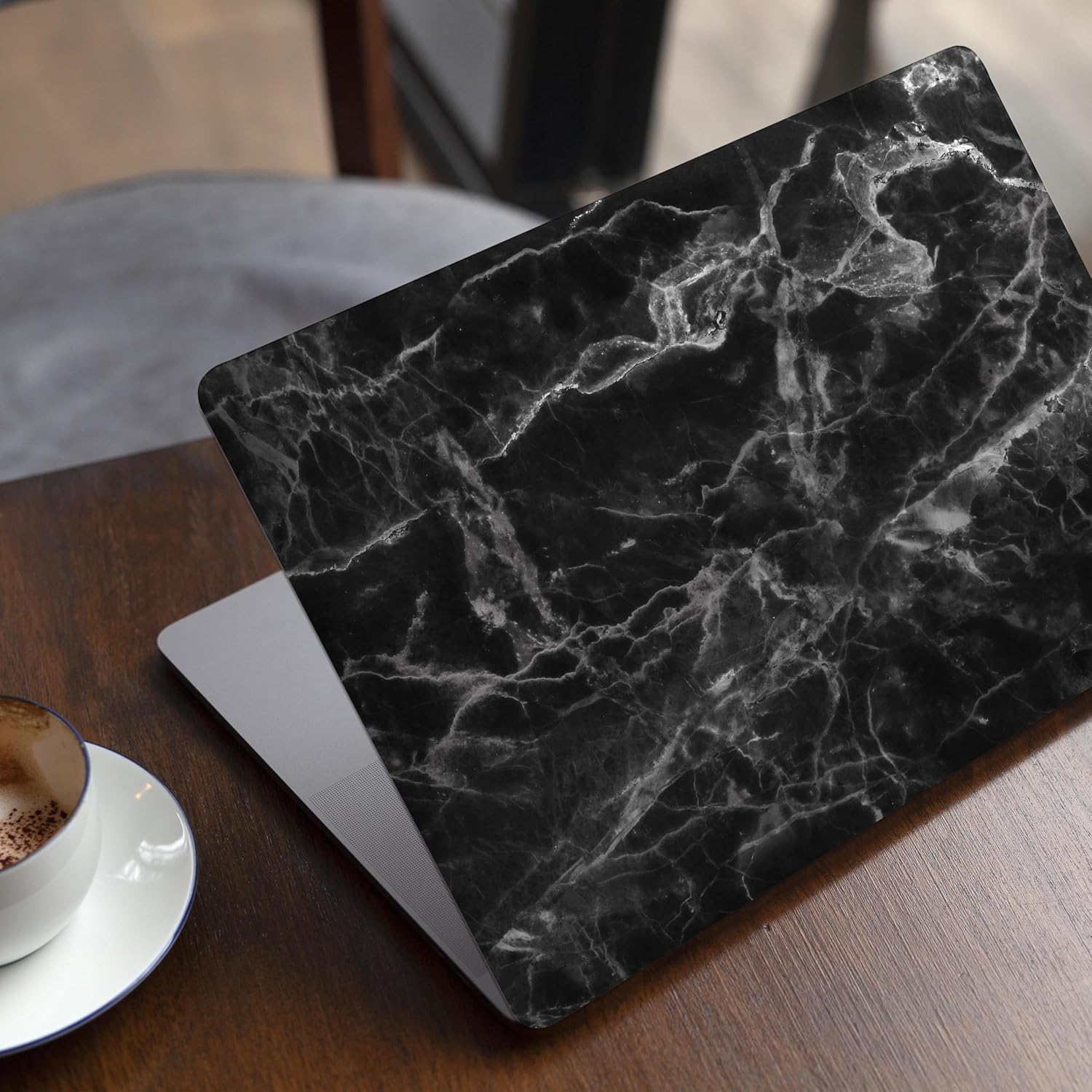 DesignSkinz - Compatible with MacBook Air 13” 2020 (A2179) - Skin Decal Protective Scratch Resistant Vinyl Wrap - Smooth Black Marble
