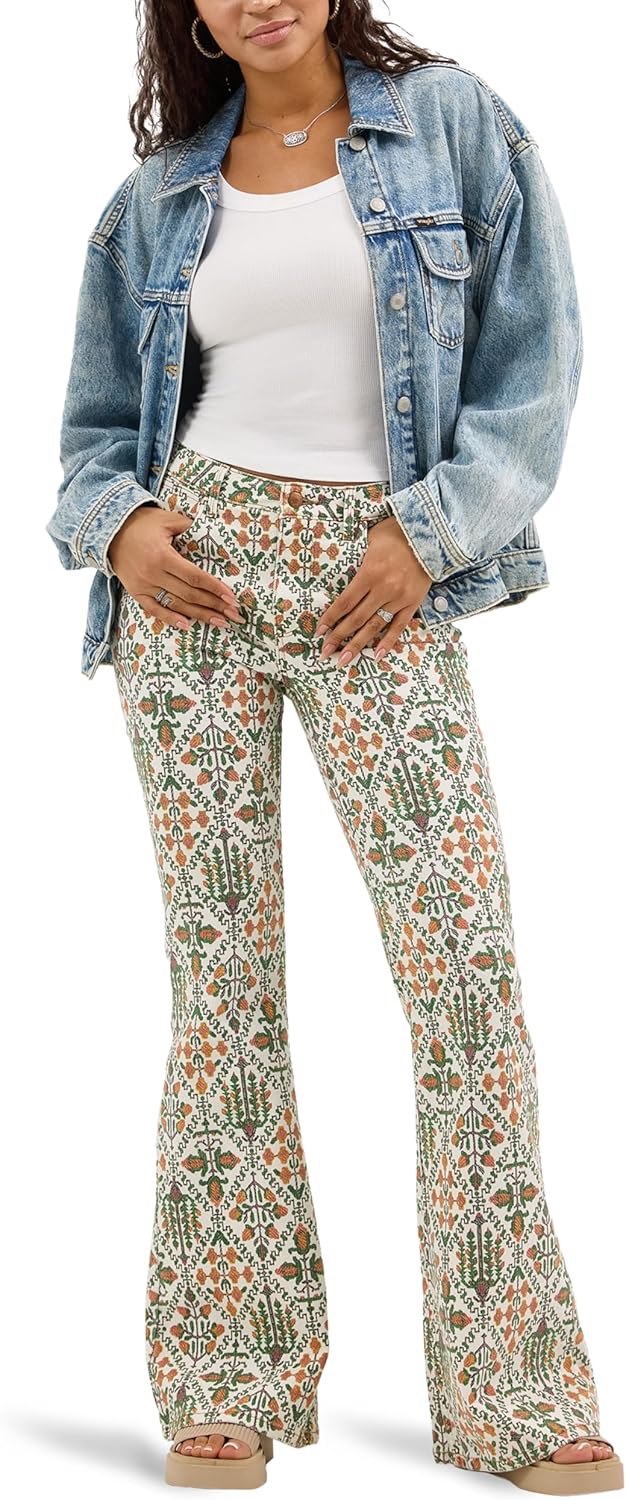 Wrangler Womens Women’s High Waisted Fierce Flare Jean