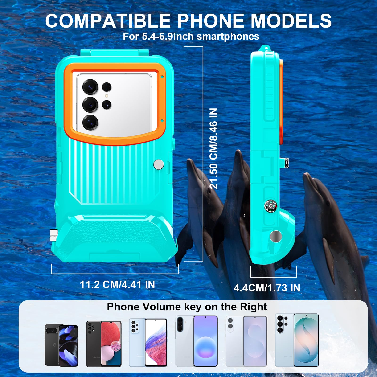 ShellBox Case Custodia per telefono subacquea IP68 2026, 15,7 m 1H, fotografia subacquea per Samsung Galaxy S26/S25/S24/S23 Ultra/Plus, adatta per telefoni con pulsante del volume destro da 5,4"-6,9