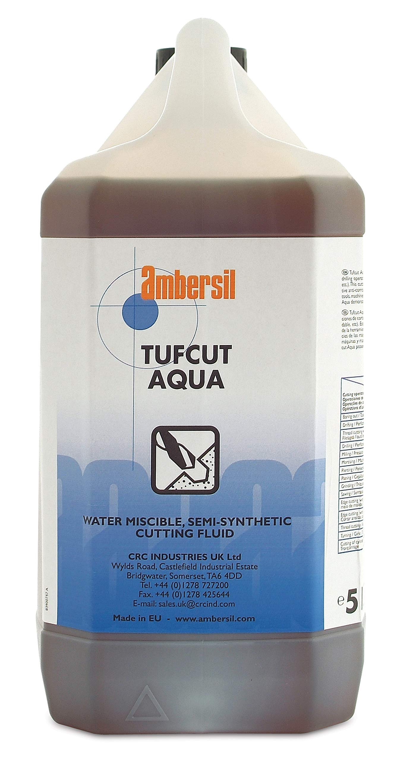 Ambersil 30313 Water Soluble Semi-Synthetic Cutting Fluid 5 Litre