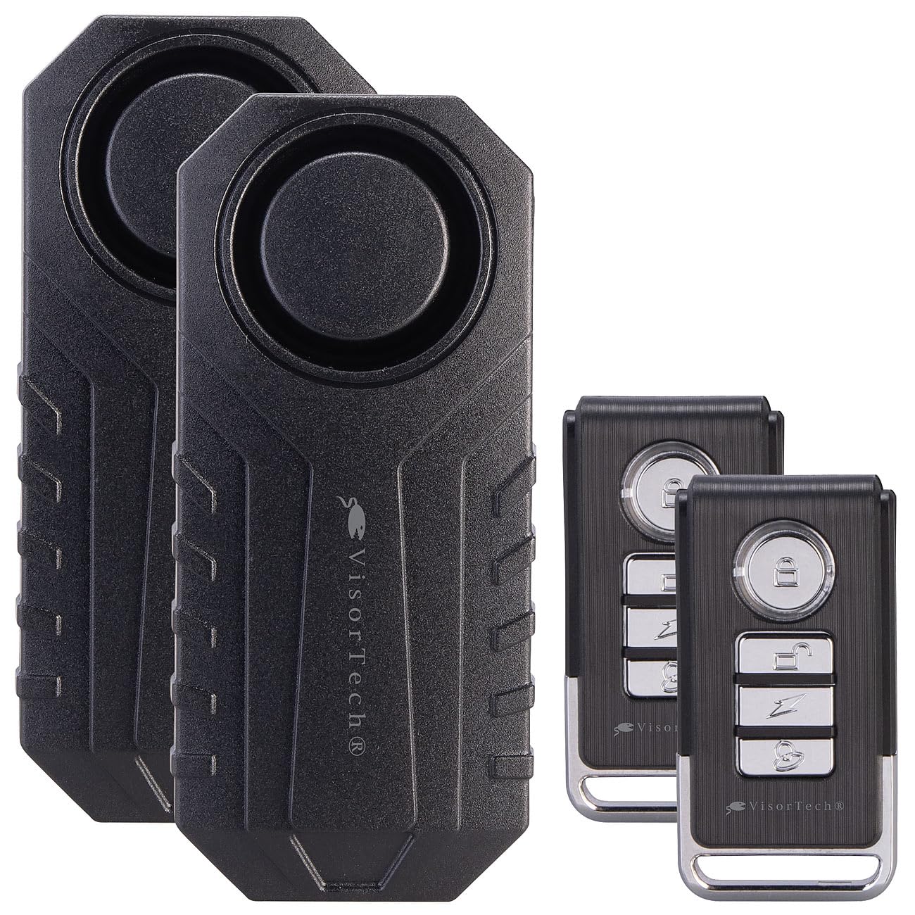 VisorTech Fahrradalarm: 2er-Set Ultrakompakter Anti-Diebstahl-Alarm für Auto & Fahrrad, 113 dB (Alarmanlage Fahrrad, Kfz Alarmanlage, Sirene)