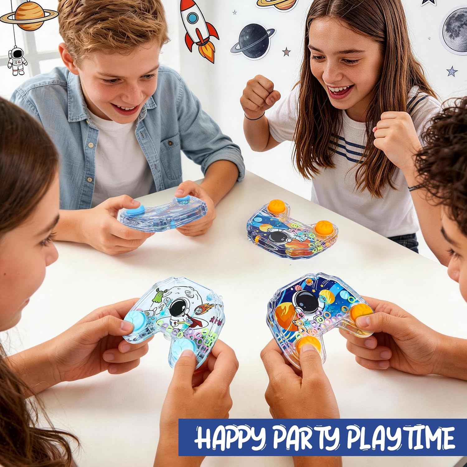 Cleboen 12 Pack Handheld Water Games for Kids, Water Ring Toss Handheld Games Space Party Favors Goodie Bag Stuffers Classroom Rewards for Boys Girls, Stress-Relief Car Games Travel Toys for Kids