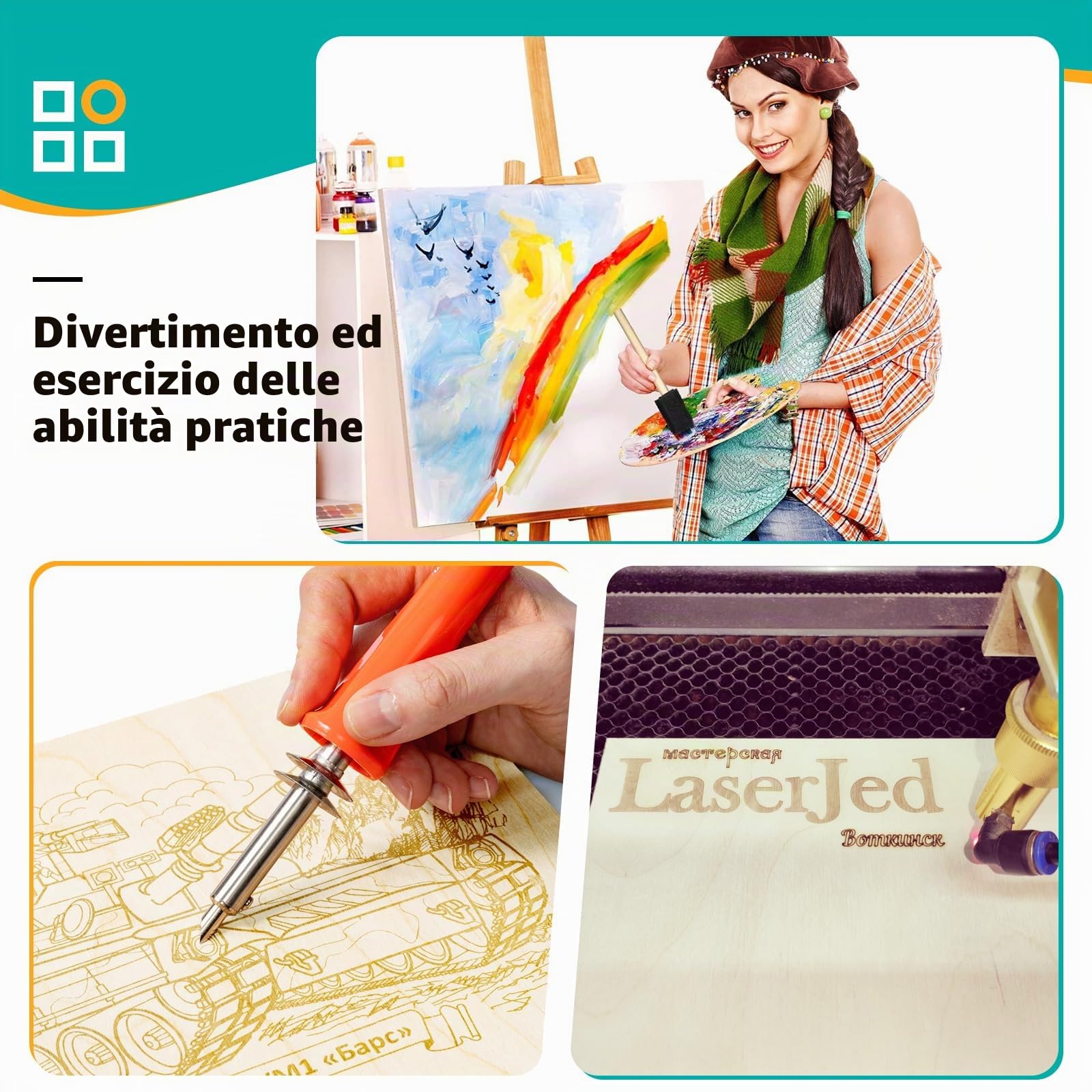 SWAWIS 25 Pezzi Compensato 3mm, 400 * 400mm Pannello Legno, Compensato di Tiglio, Tavole per L'artigianato, Pannelli in Legno per Traforo DIY Taglio Laser Modellismo Deco