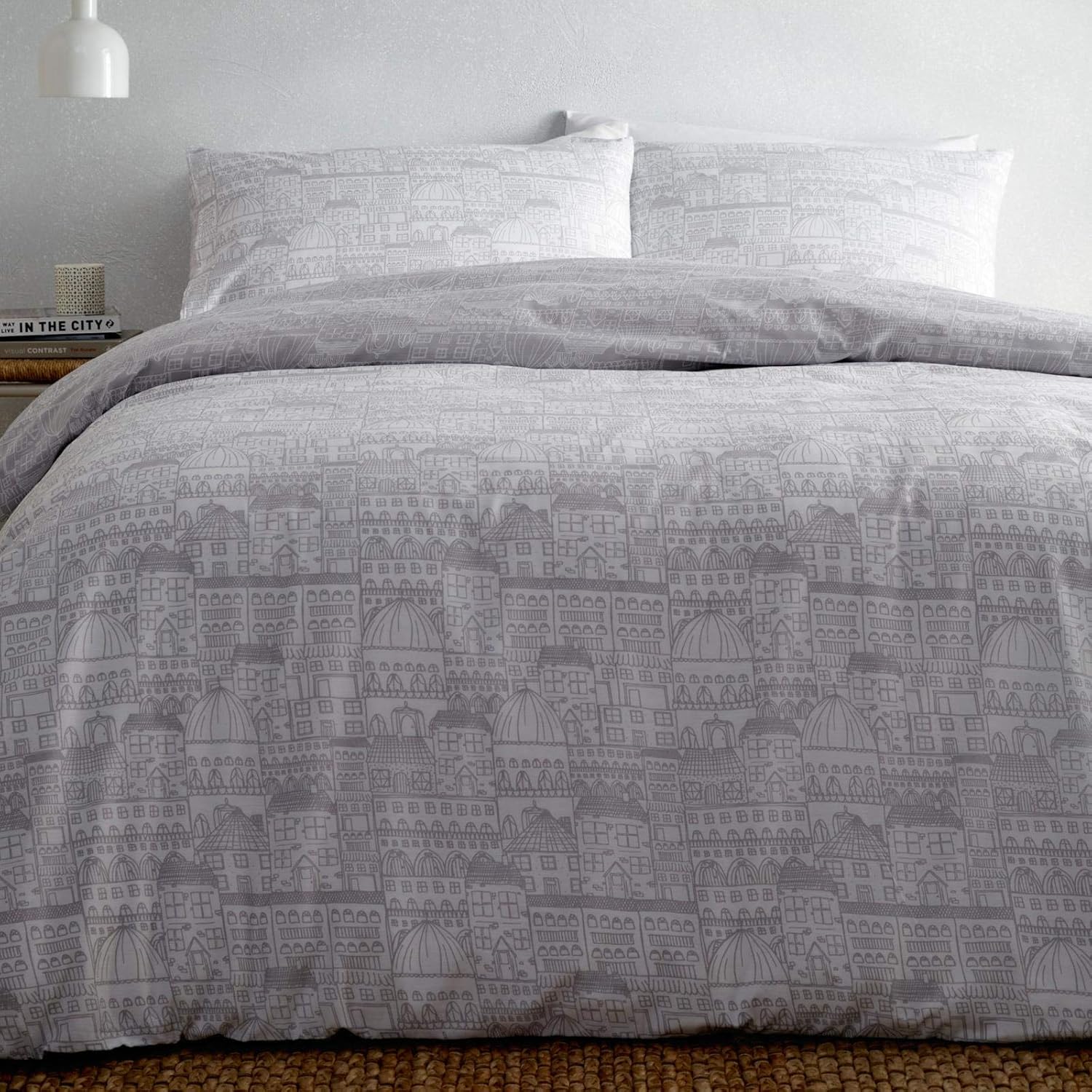 Portfolio Old Town Grey UK Double/US Full Duvet Cover Set