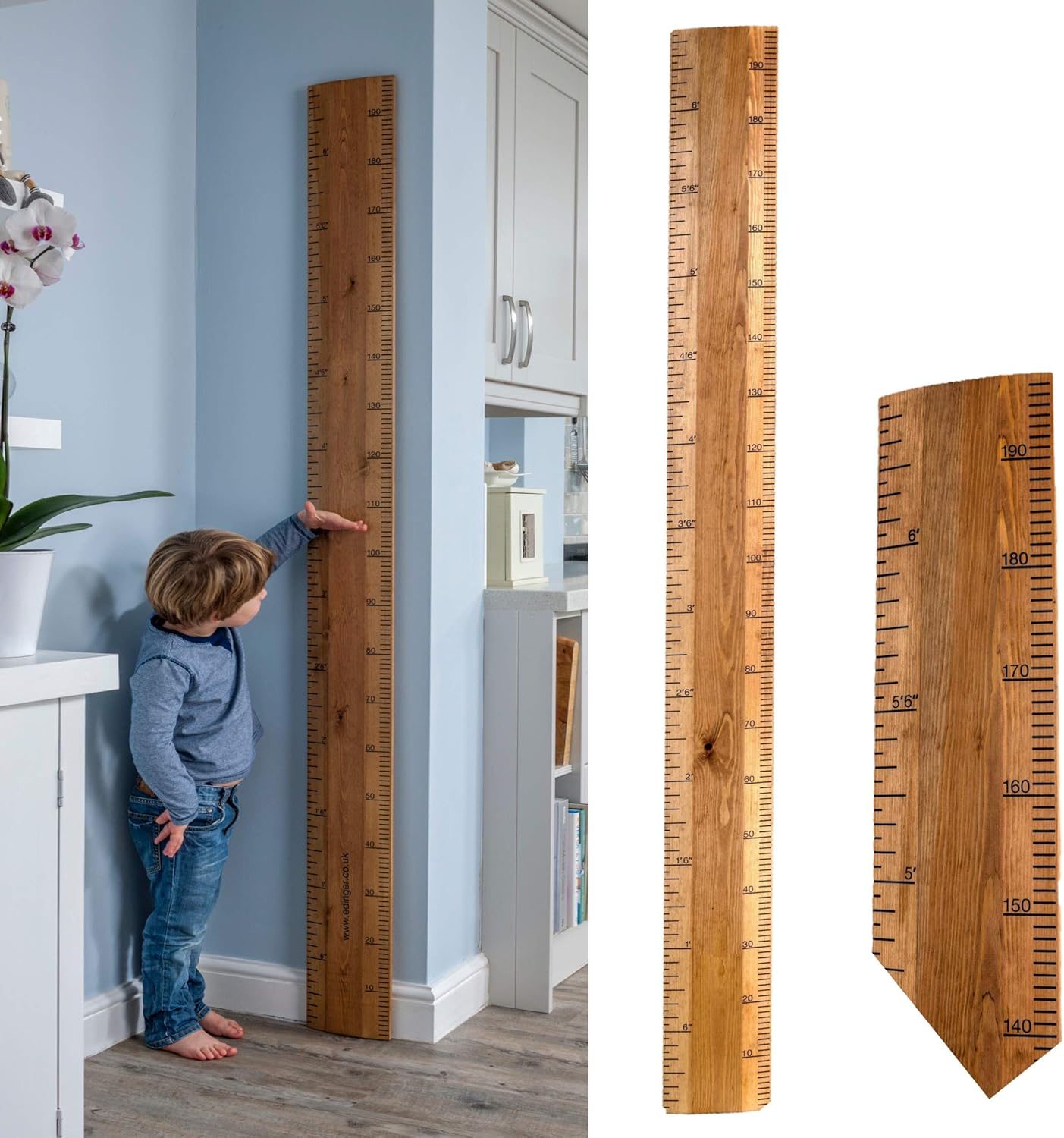 Real Ruler Co Wooden Ruler Height Chart Growth Chart - Giant 6'6 ...