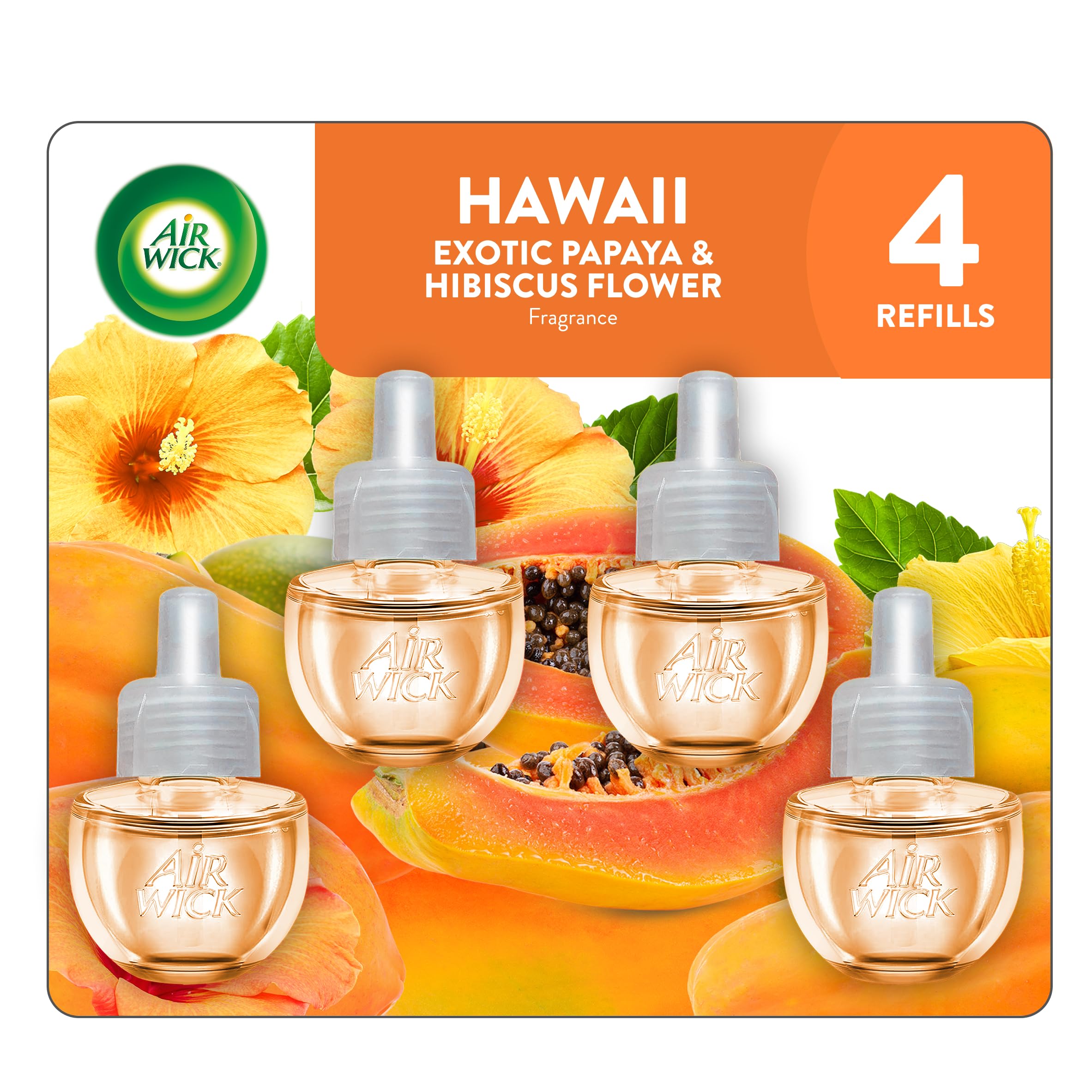 Air Wick Plug In Refills, Hawaii Exotic Papaya &amp; Hibiscus Flower, 3ct