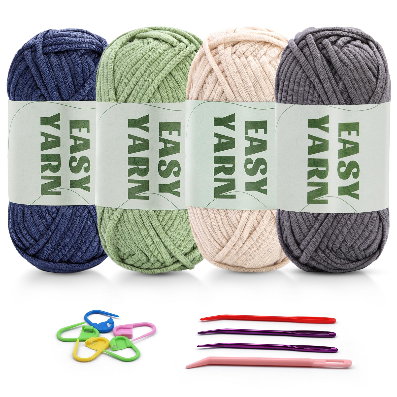 4 X 50g Wolle zum Häkeln Easy Crochet Yarn Cotton Chenille Wolles zum Häkeln Dicke Wolle gut Sichtbare Maschen, Wolles zum Häkelns Dickes Garn Baumwoll-Nylon