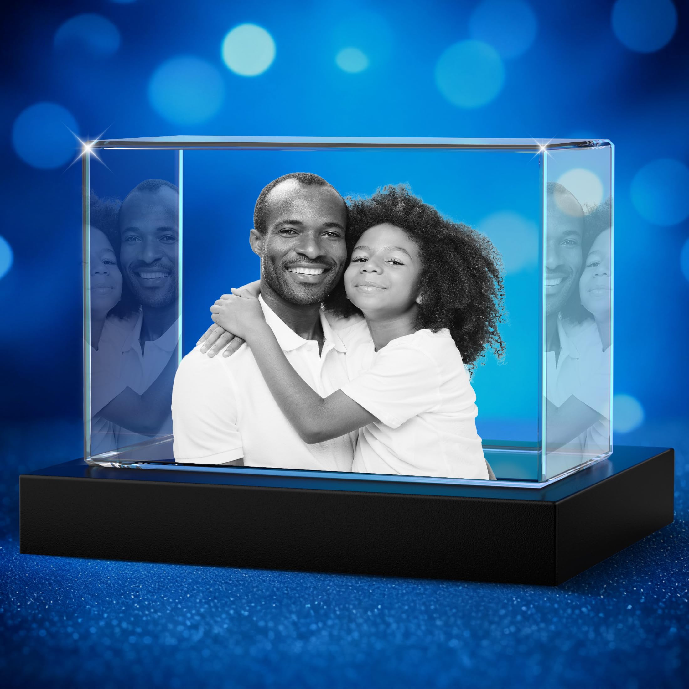 3D Crystal Photo, Personalized Gift for her, him, Mom, Dad, Father,Gift for Couples – Custom Photo in Crystal, Unique for Birthday, Anniversary, Memorial