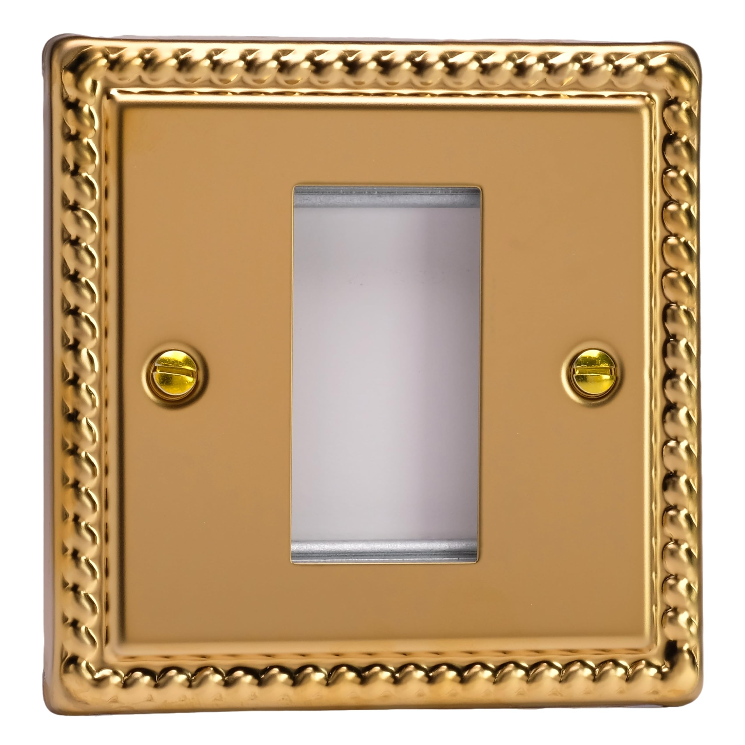 Varilight - Data Grid Face Plate For 1 Data Module Width Georgian Brass - XGG1 โ image 1