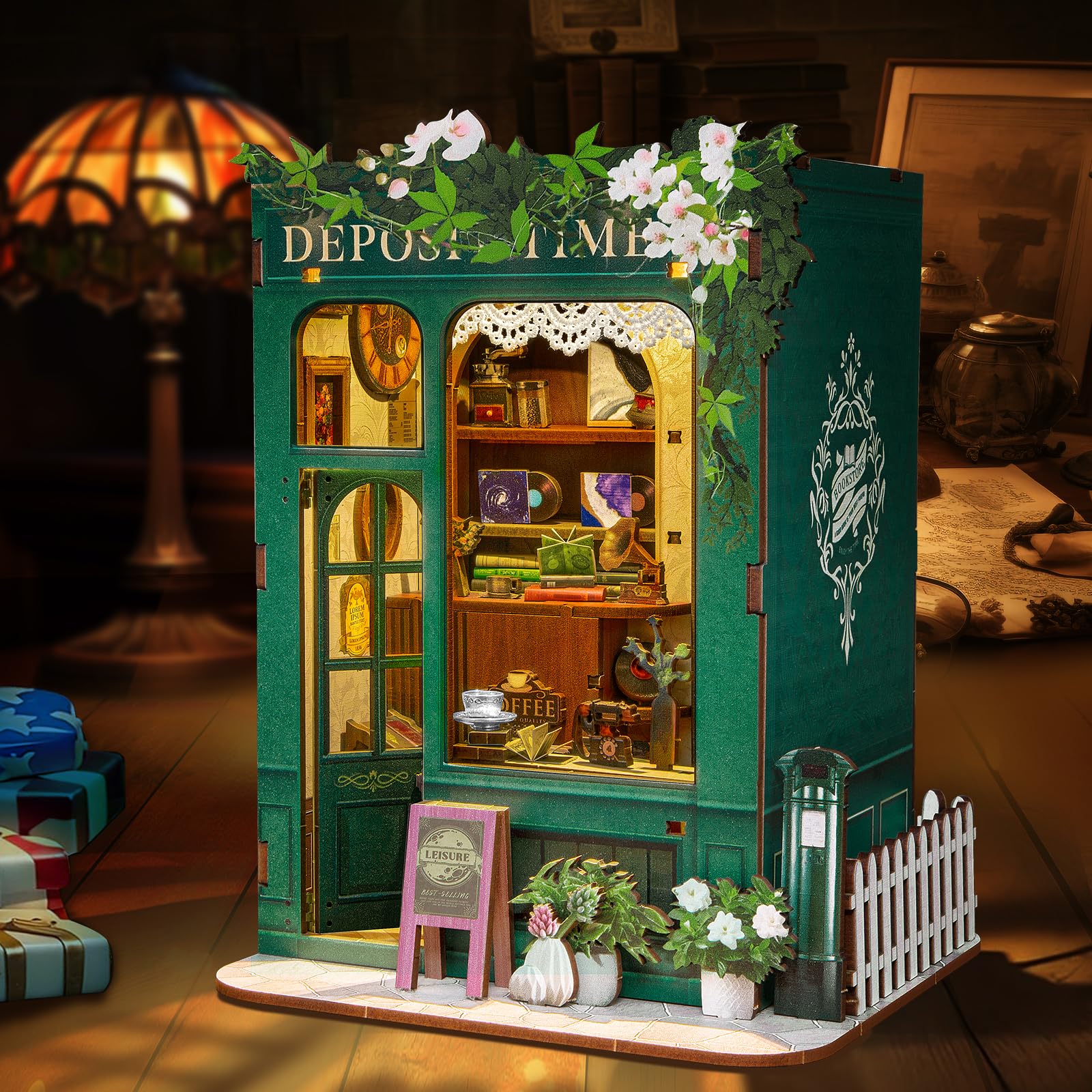 RONSTONE Book Nook - Miniatuur Poppenhuizen Kit - DIY Poppenhuis